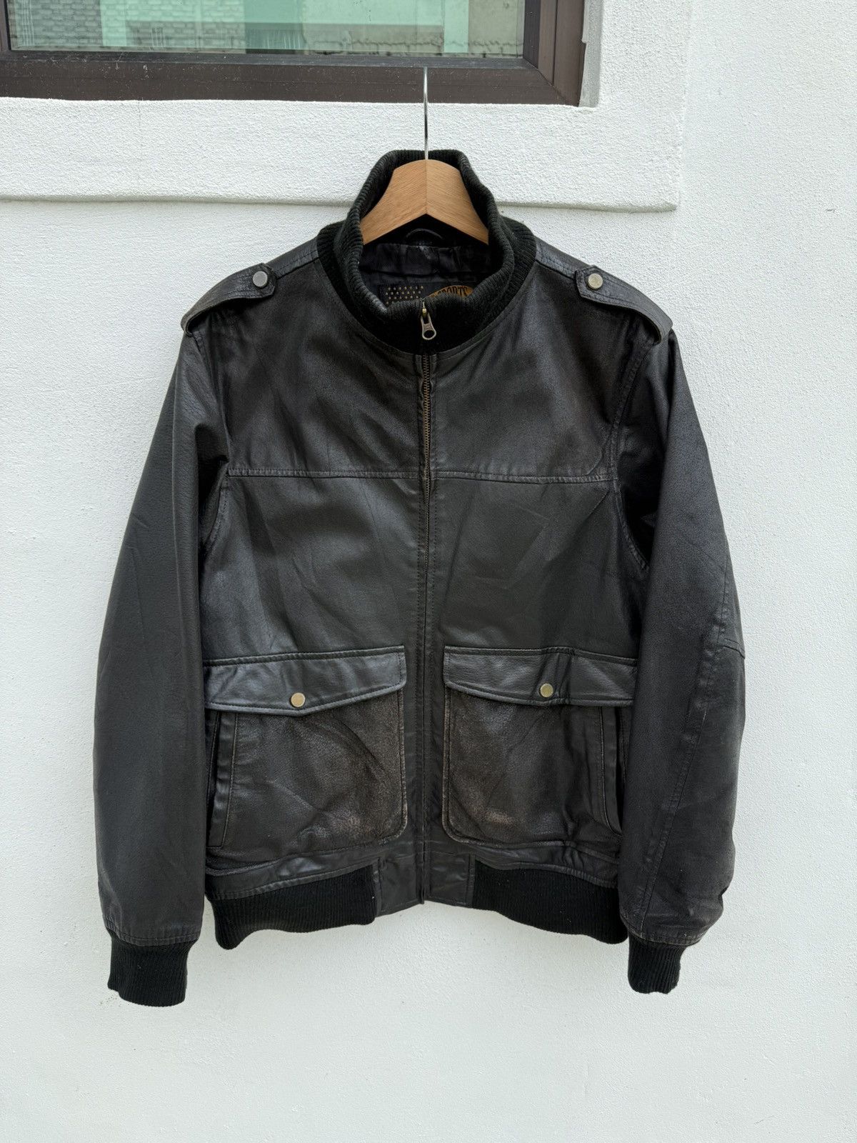 Vintage United Sports of America A-2 Flight Pig Skin Jacket