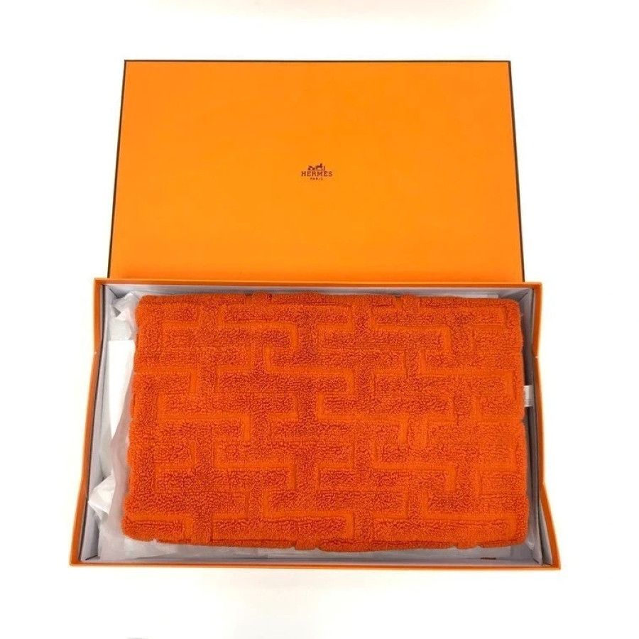 Hermes Hermès Labyrinthe Guest Towel 40x60 cm Orange Cotton Terry Size ONE SIZE - 1 Thumbnail