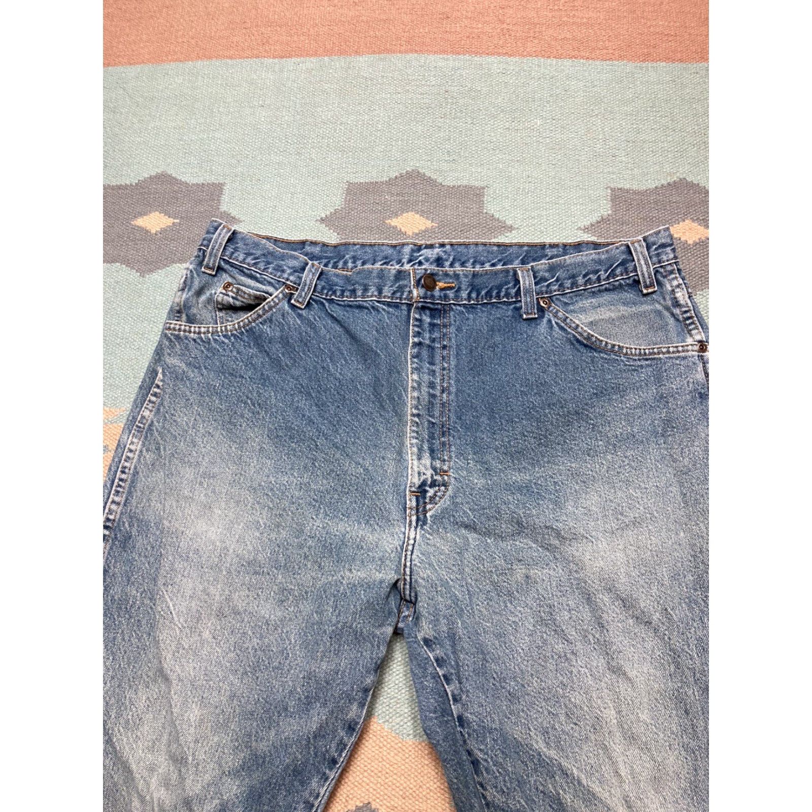 Dickies VINTAGE Dickies Jeans Baggy Straight Loose Relaxed Fit Skater Faded 38x31 Blue 90s Mens Jeans Size US 38 / EU 54 - 7 Thumbnail
