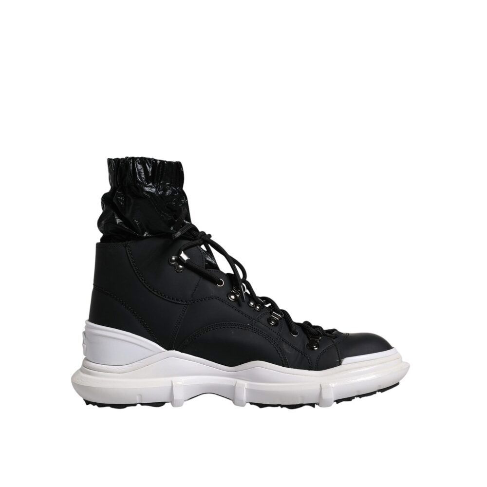Dolce & Gabbana Dolce & Gabbana Black Nylon Galileo High Top Sneakers Shoes Size US 11 / EU 44 - 7 Thumbnail