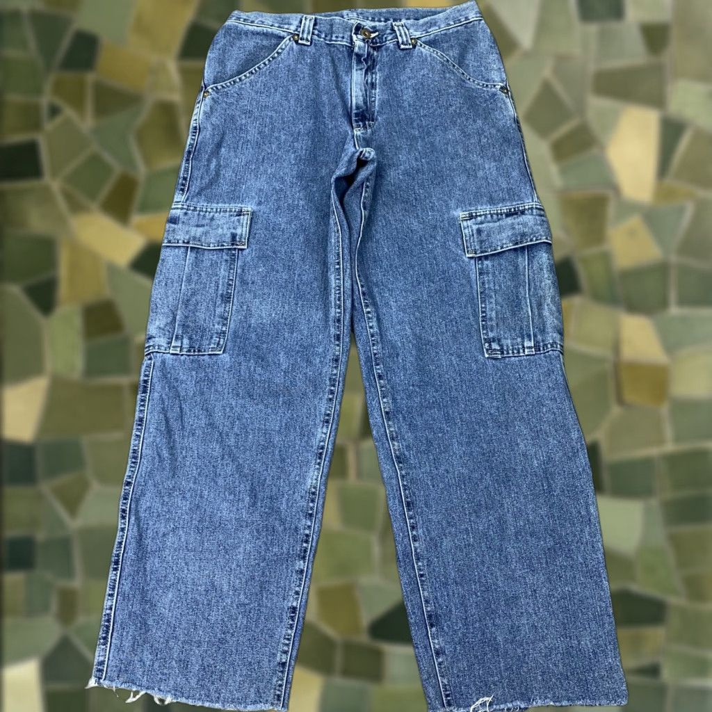Lee VINTAGE Lee Cargo Jeans Mens 32x32 Denim Straight Relaxed Fit Workwear 90s USA Baggy Size US 32 / EU 48 - 1 Thumbnail