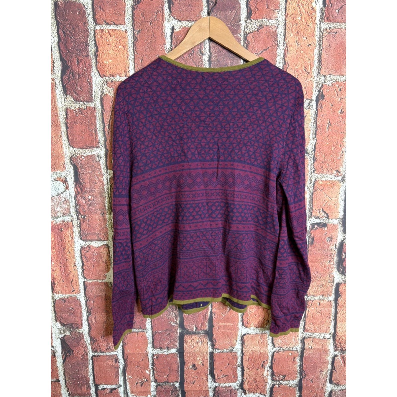 Vintage Gudrun Sjoden Cardigan Sweater Purple Geometric Embroidered Open Vintage Not Size M / US 6-8 / IT 42-44 - 4 Thumbnail