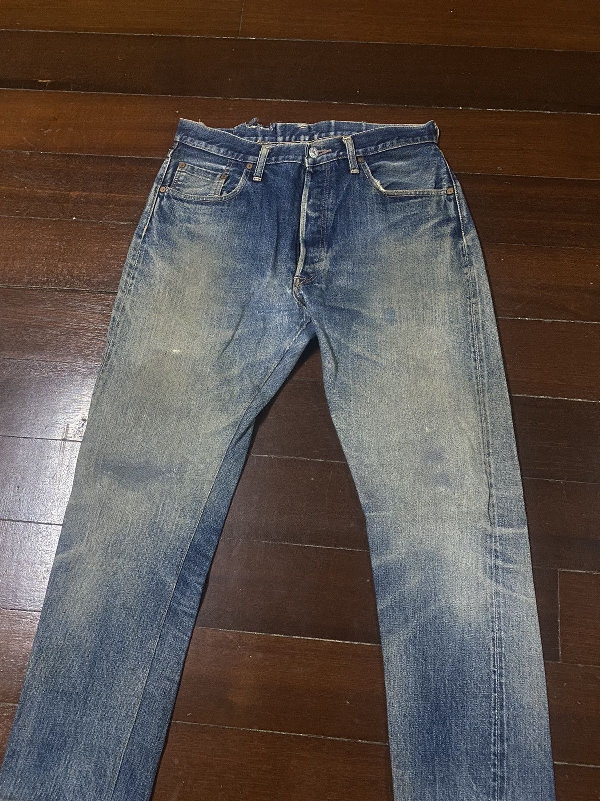 Denime Vintage 90s DENIME Japan Selvedge Distressed patch leather Size US 34 / EU 50 - 5 Thumbnail