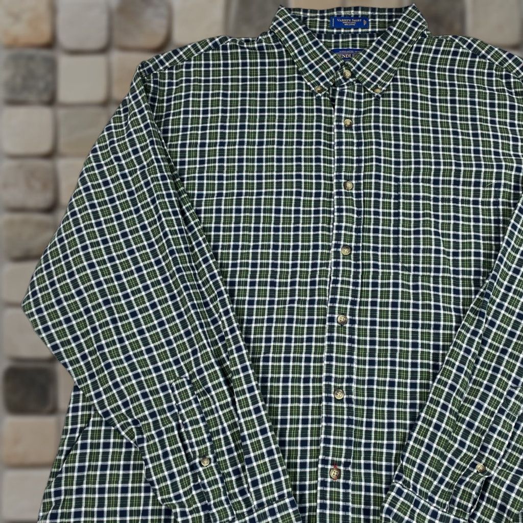 Pendleton Pendleton Shirt Men XL Green Blue Varsity Long Sleeve Button-Down Plaid Shirt Size US XL / EU 56 / 4 - 1 Thumbnail