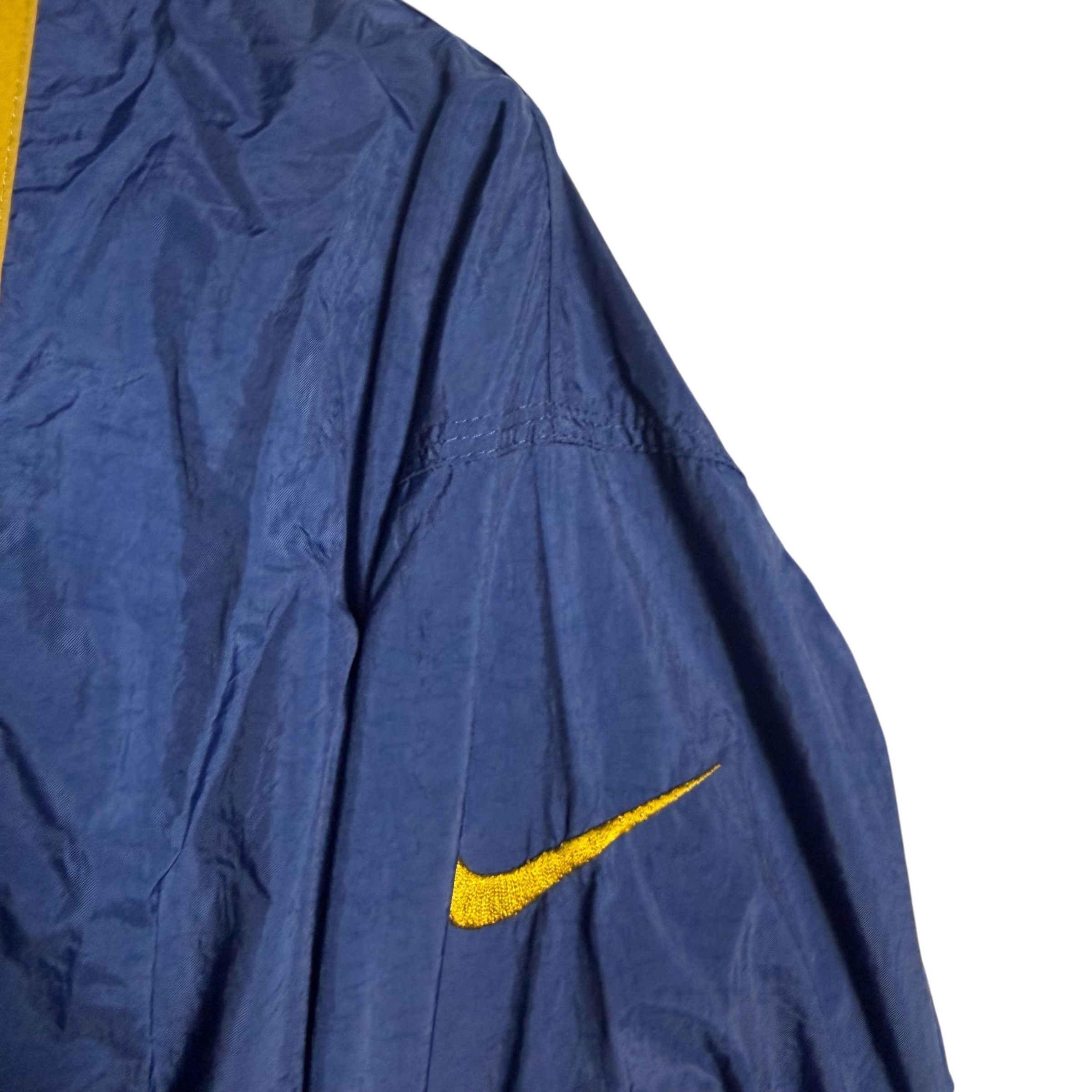 Nike 🔥RARE🔥Vintage Nike Swoosh Light Jacket Blue Gold Track Top Size US M / EU 48-50 / 2 - 3 Thumbnail
