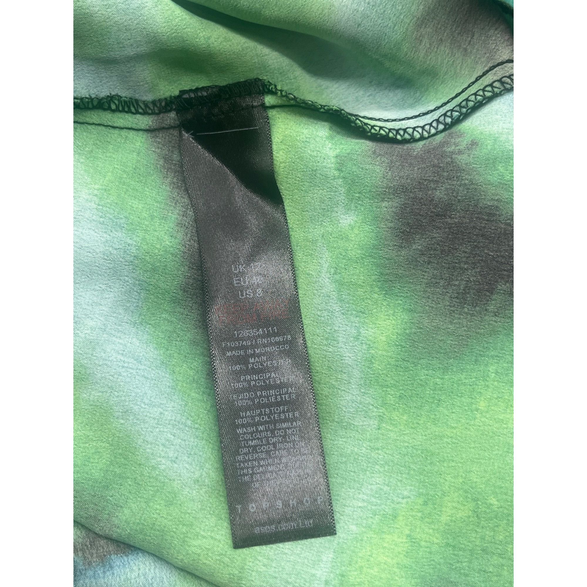 Topshop Topshop animal ruffle neck tea dress in green, US 8 Size M / US 6-8 / IT 42-44 - 8 Thumbnail