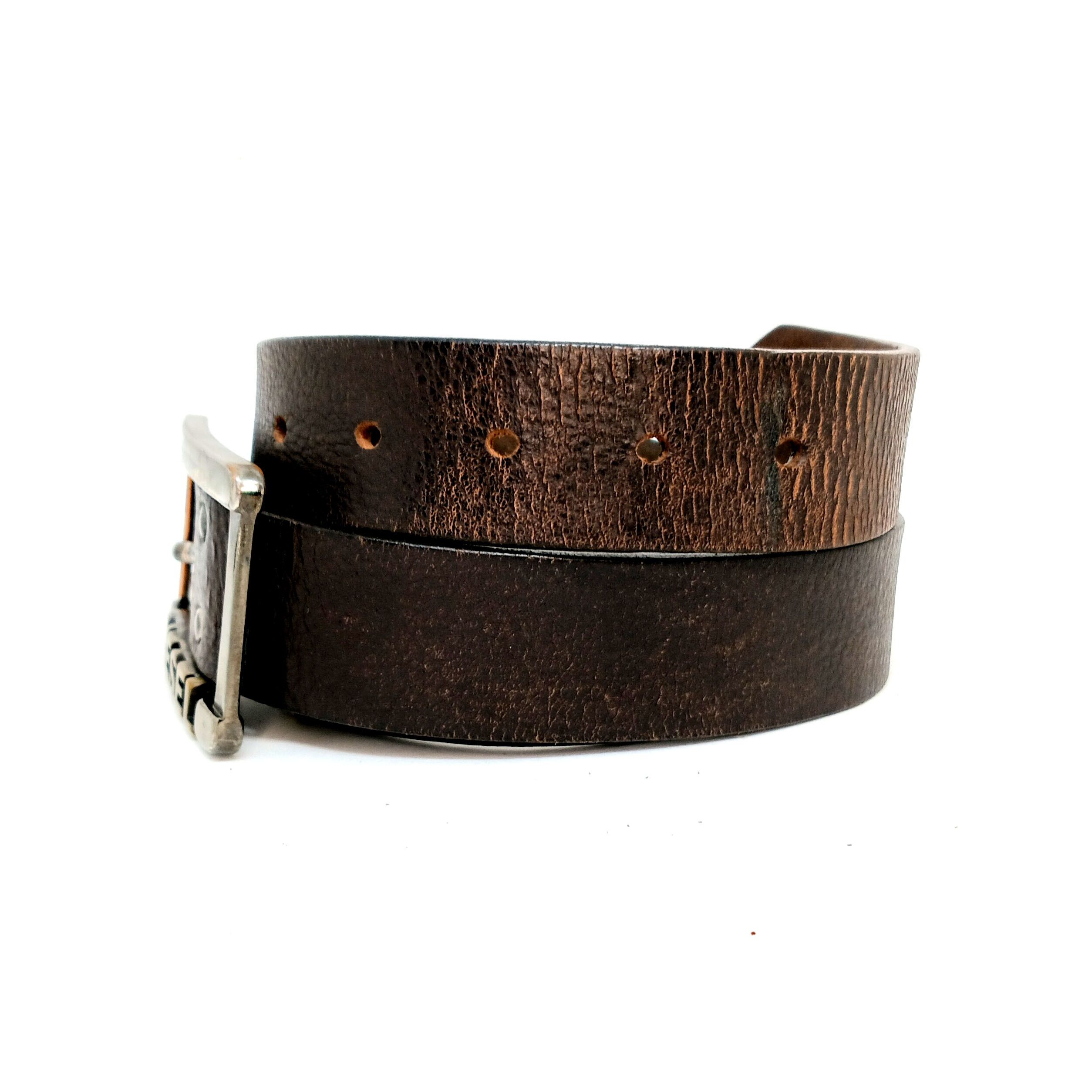 Diesel Diesel Brown Leather Belt with Large Buckle Size 36 - 5 Thumbnail