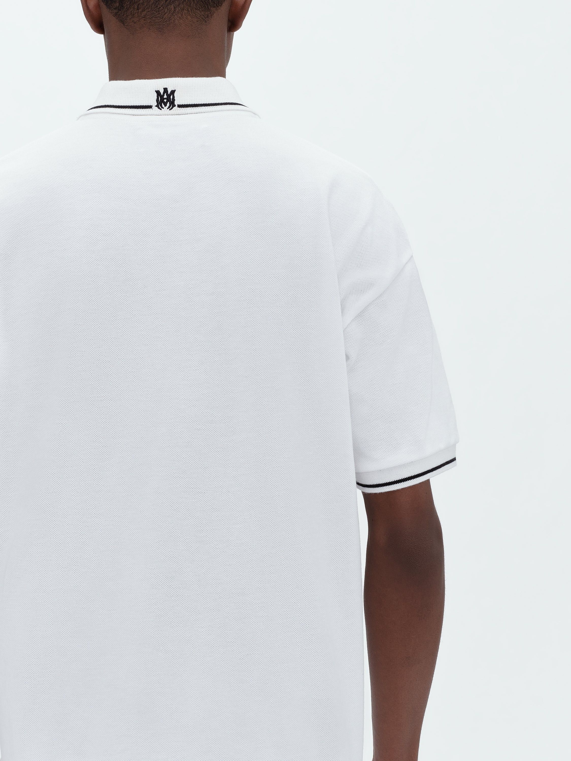 Amiri o1s1wg110825 Arts District Pique Polo Shirt in White Size US S / EU 44-46 / 1 - 6 Thumbnail