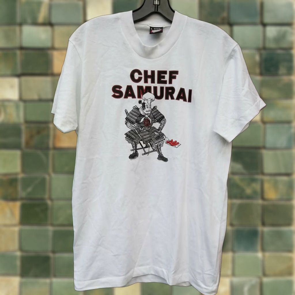 Vintage VINTAGE Screen Stars SHIRT Men T-Shirt L White CHEF SAMURAI PARODY FUNNY Animal Print Anime Size US L / EU 52-54 / 3 - 1 Thumbnail