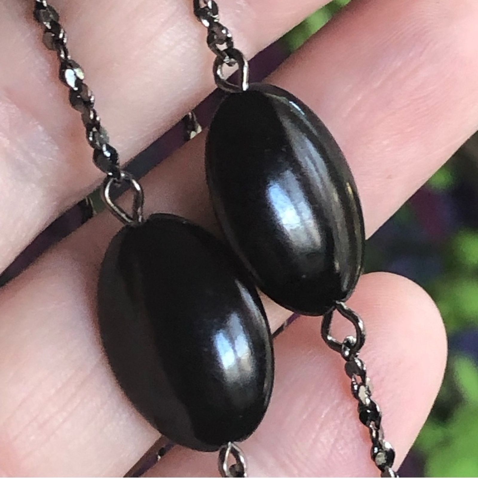 Vintage Vintage 90s black chrome beaded pendant necklace Size ONE SIZE - 9 Thumbnail