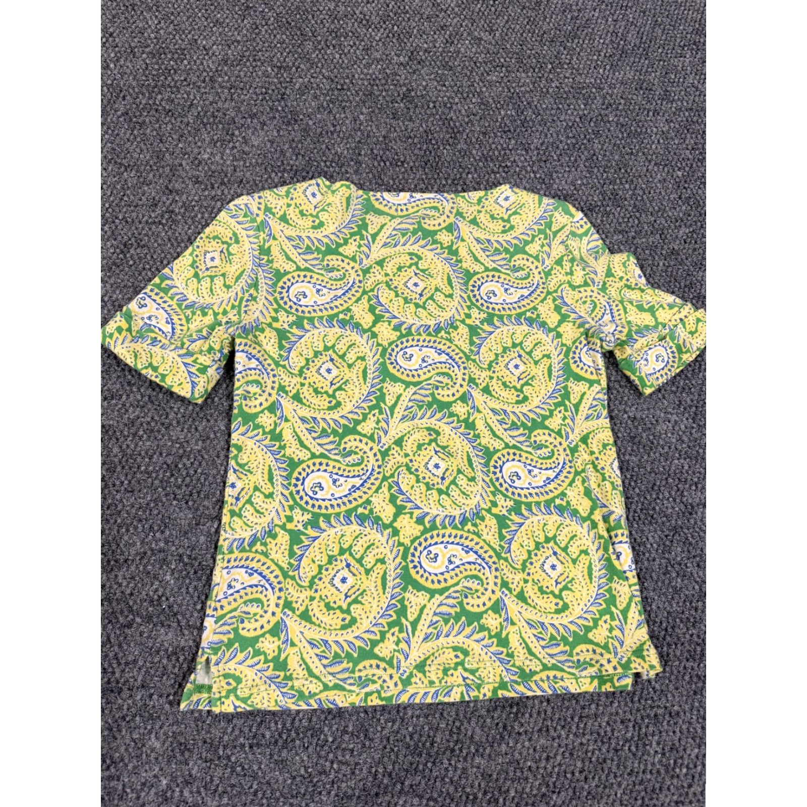 Ralph Lauren Lauren Ralph Lauren Shirt PM Green Paisley Crew Neck Short Sleeve Top Womens Size M / US 6-8 / IT 42-44 - 7 Thumbnail