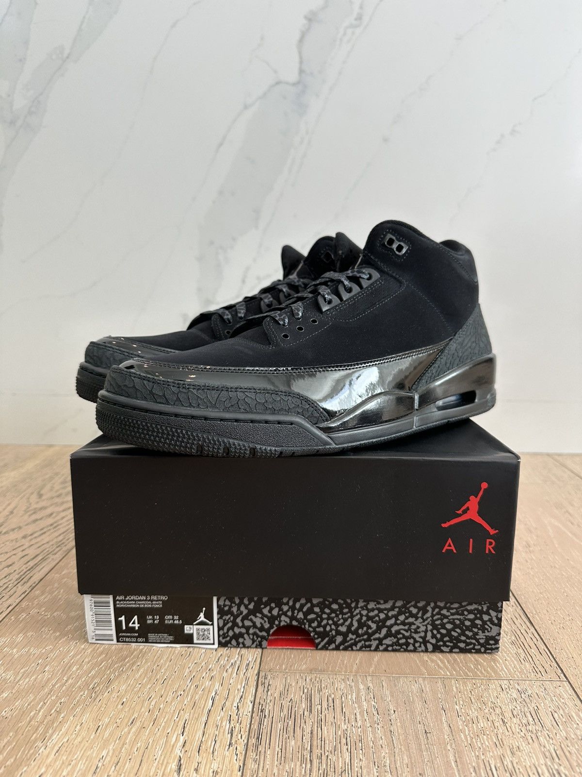 Jordan Brand Jordan 3 Retro Black Cat 2025 Size US 14 / EU 47 - 1 Thumbnail