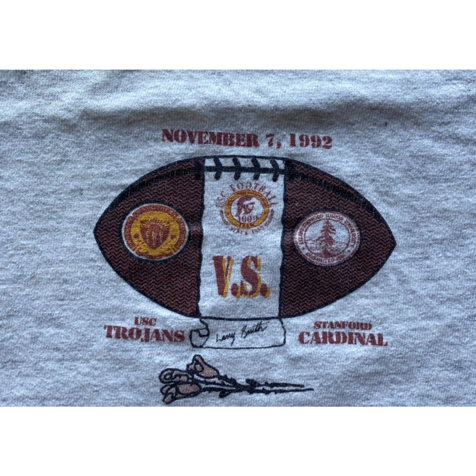 Vintage VINTAGE Oneita T-Shirt USC Trojans Stanford Cardinal 1992 Gray XL Short Sleeve Men Men XL 90s College California Sports Size US XL / EU 56 / 4 - 5 Thumbnail