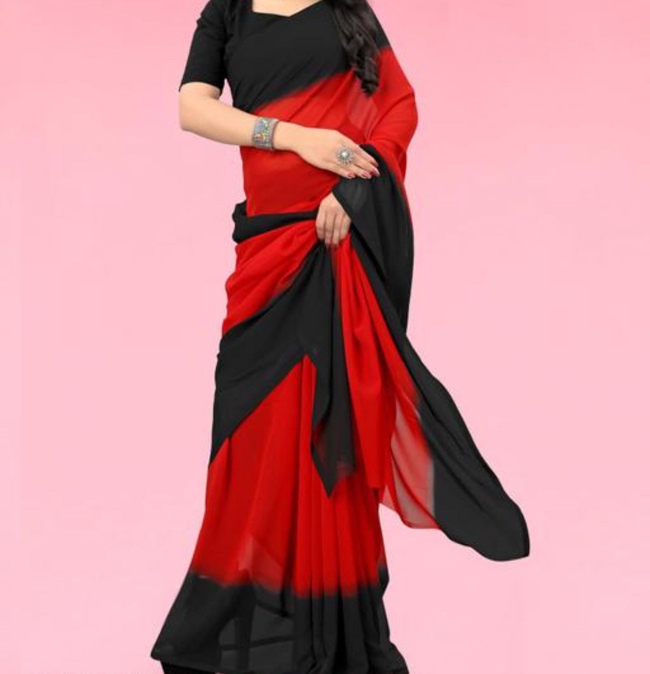 The Unbranded Brand Saree Size ONE SIZE - 4 Thumbnail