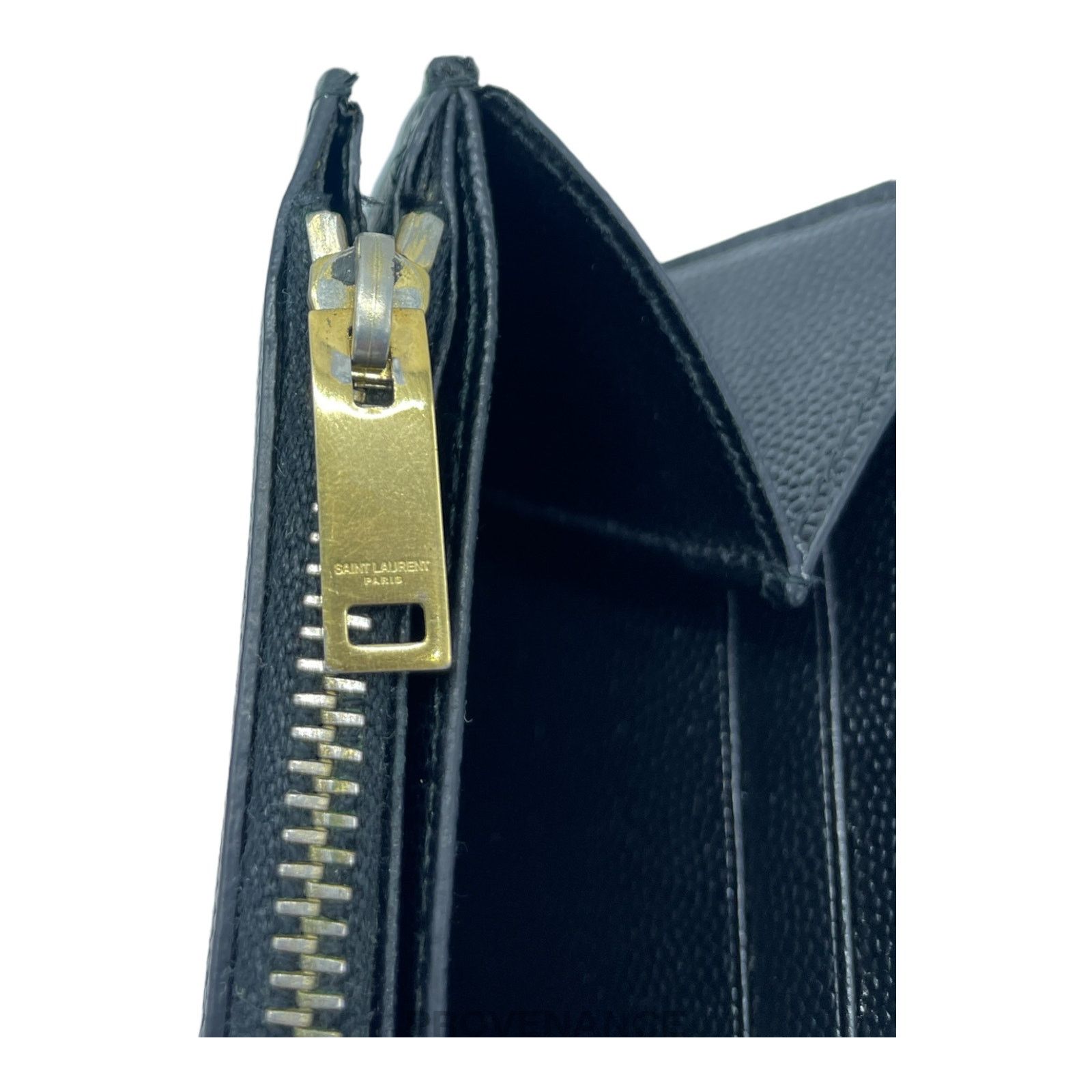 Saint Laurent Paris 🔴 Saint Laurent Paris SLP Long Pebbled Wallet - Black Size ONE SIZE - 8 Thumbnail