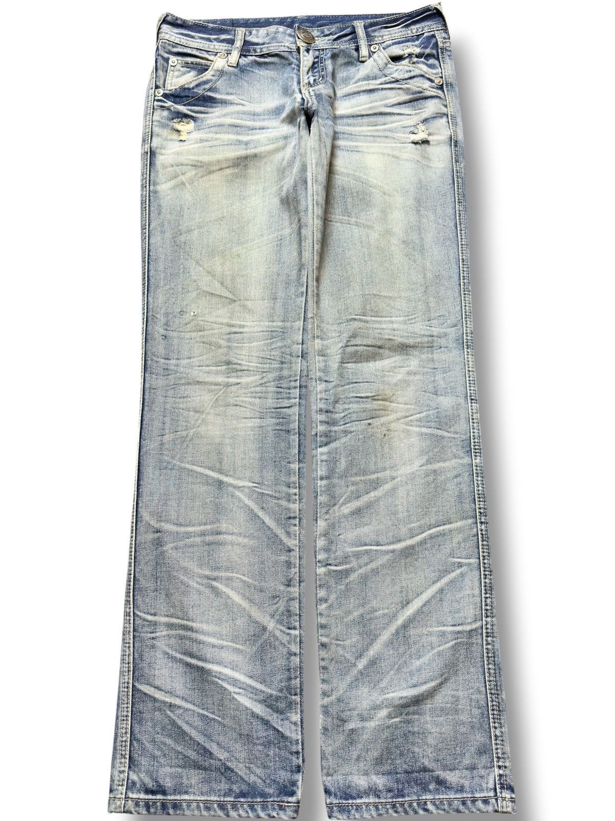 Tornado Mart Vintage Sp Rays Faded Clawmark Distressed Denim Size US 32 / EU 48 - 1 Thumbnail