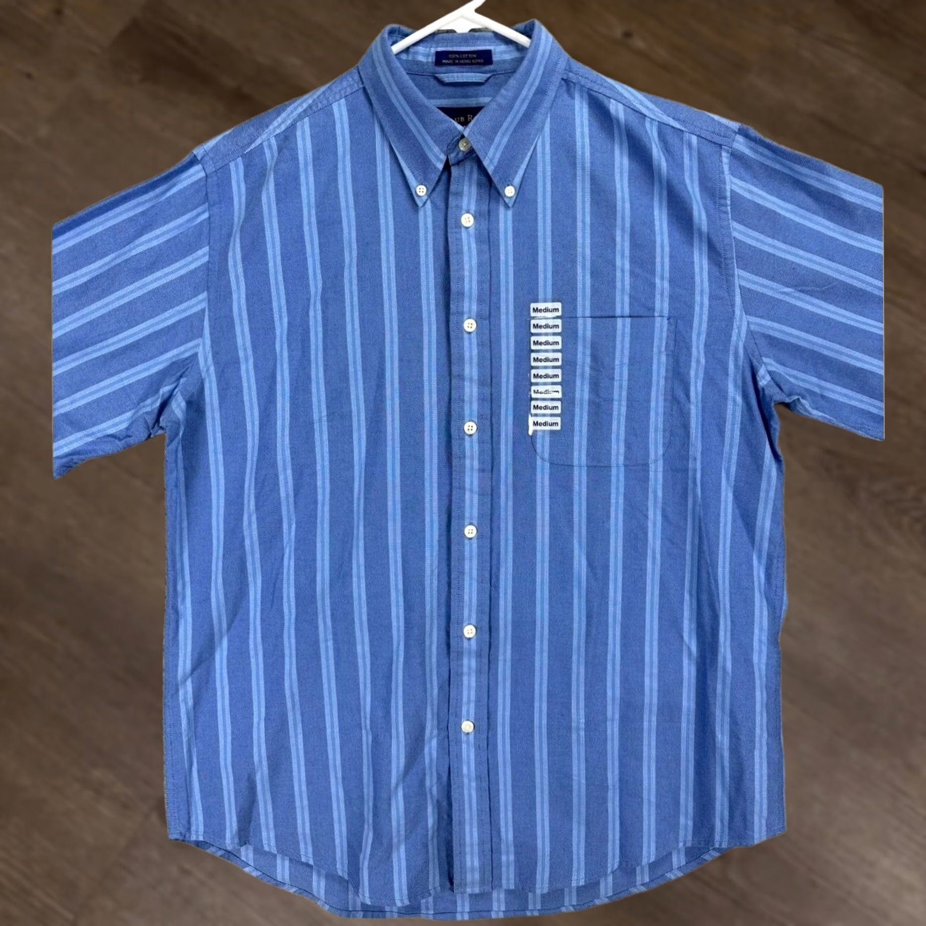 Club Room Club Room Charter Club Shirt Mens Medium Blue Regimental Stripe Button-Down NEW Size US M / EU 48-50 / 2 - 1 Thumbnail