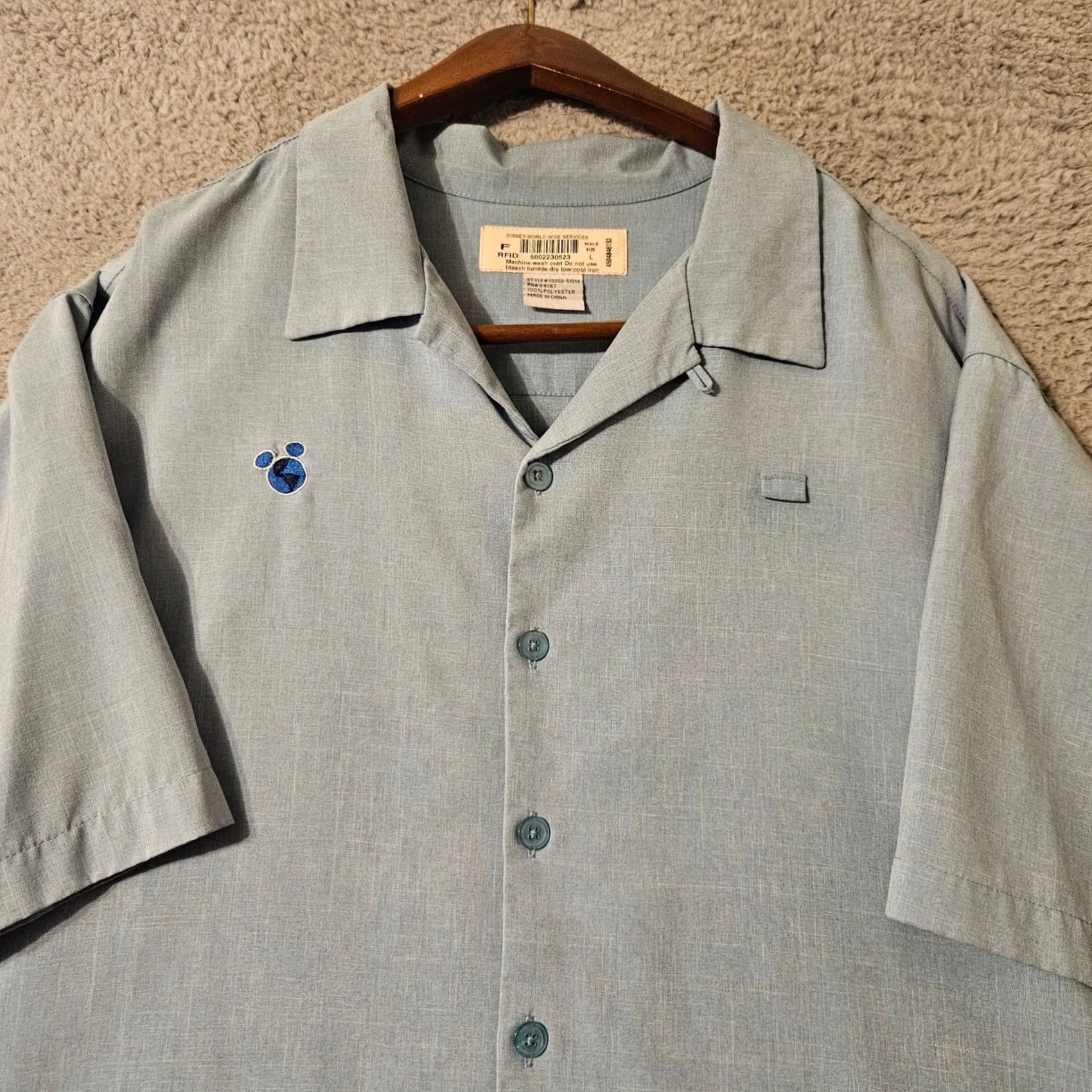 Disney Disney Cast Member Shirt Men's Large Blue Wide World Button Up Employee Size US L / EU 52-54 / 3 - 2 Thumbnail