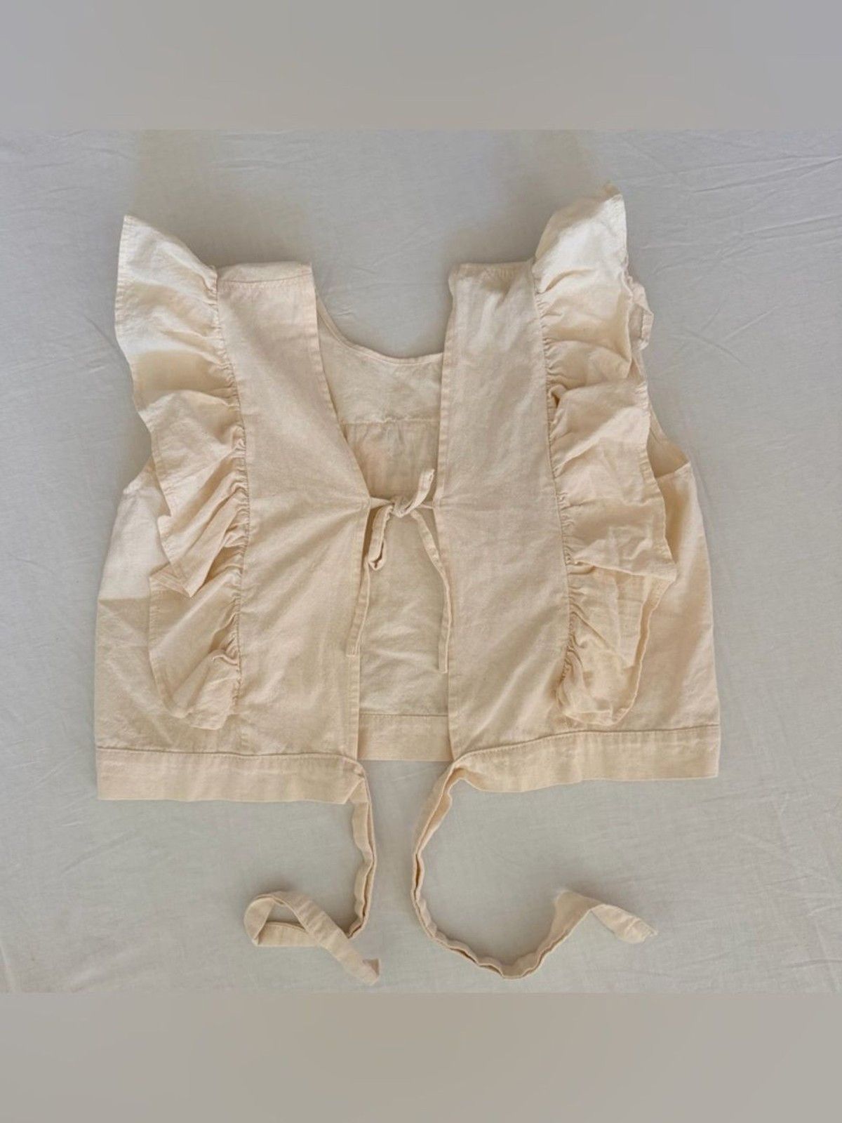 Other Handmade Embroidered Cotton Vest Tie Front Ruffle Crop Top Size S / US 4 / IT 40 - 5 Thumbnail