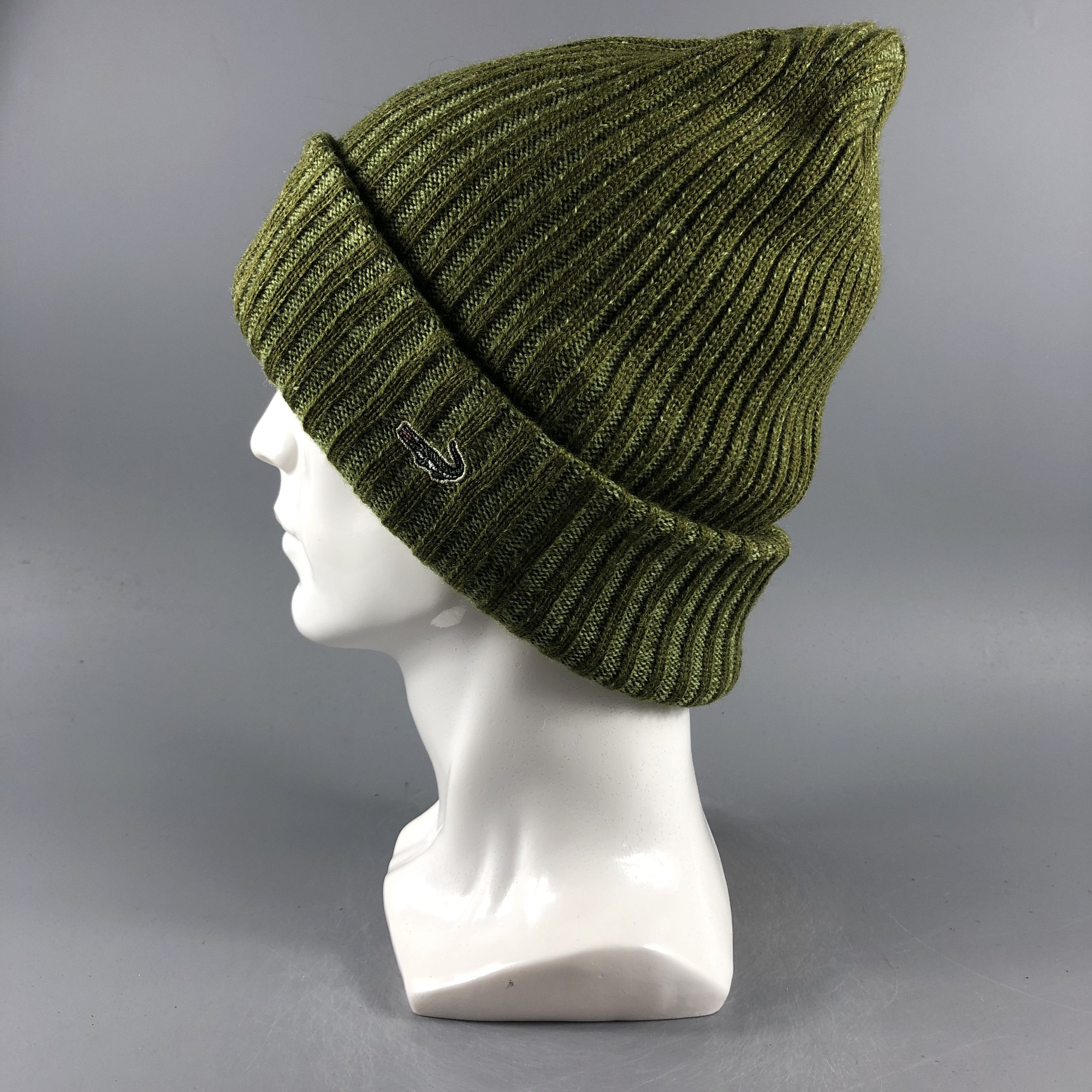 Vintage Crocodile Ribbed Knit Beanie Snow Hat Snow Cap -D083 Size ONE SIZE - 2 Thumbnail