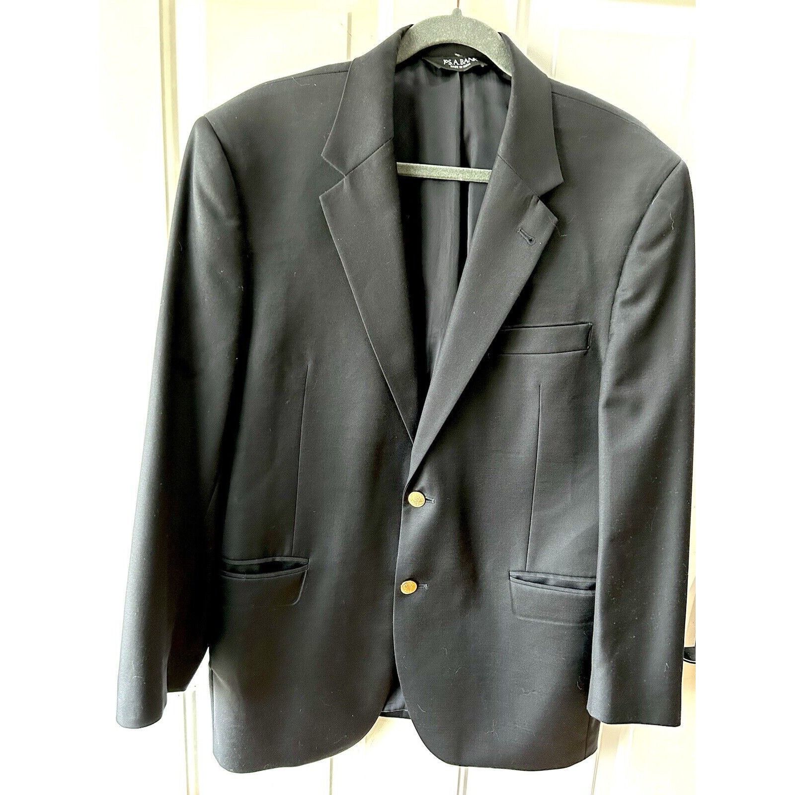 Jos. A. Bank Men's Jos. A. Bank Black 2-Button Suit Jacket Sz 42s Size 42S - 1 Thumbnail