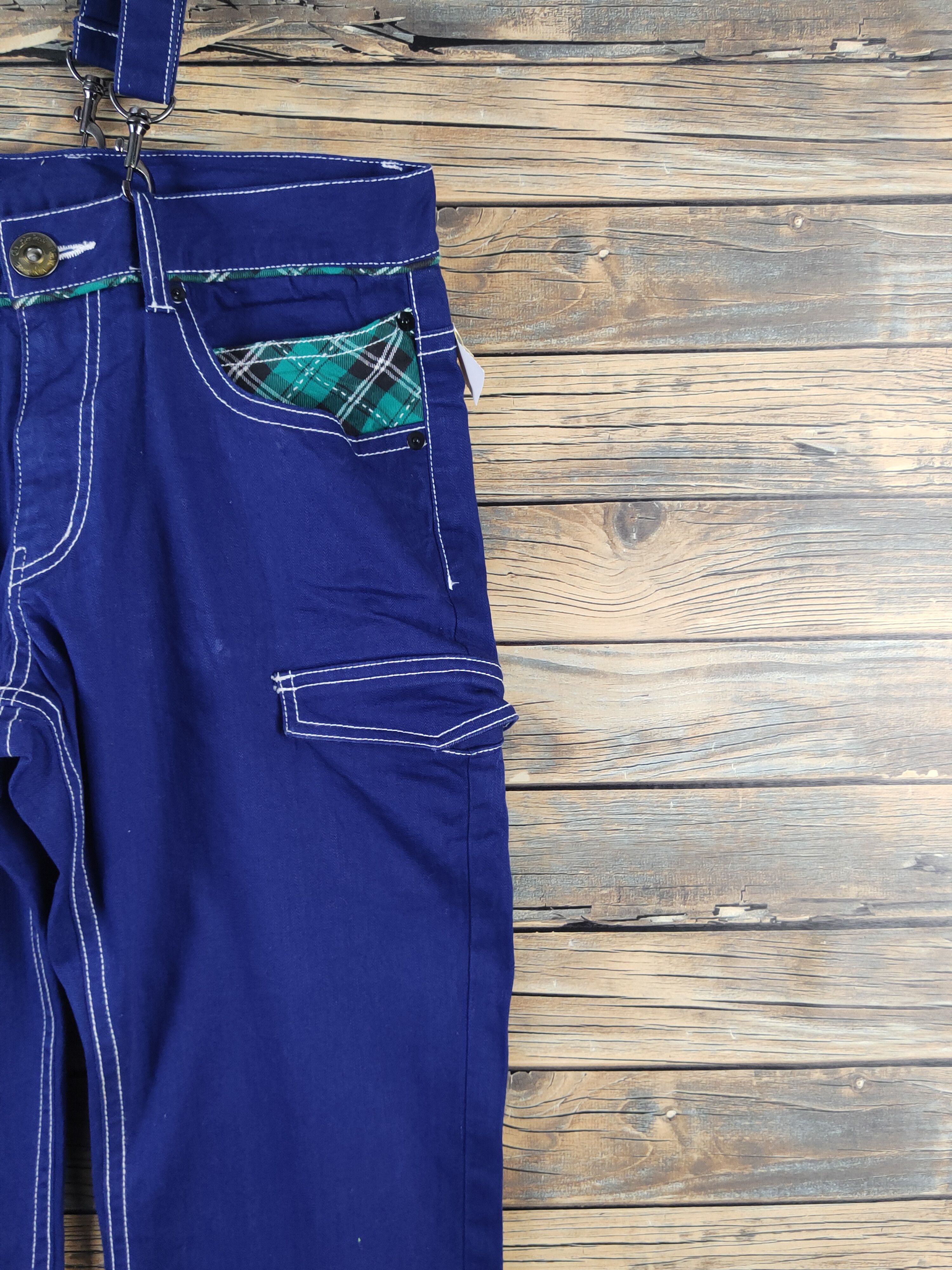 Japanese Brand × Vintage DL Japanese Brand Blue Suspender Pants #1084 Size 32" / US 10 / IT 46 - 8 Thumbnail