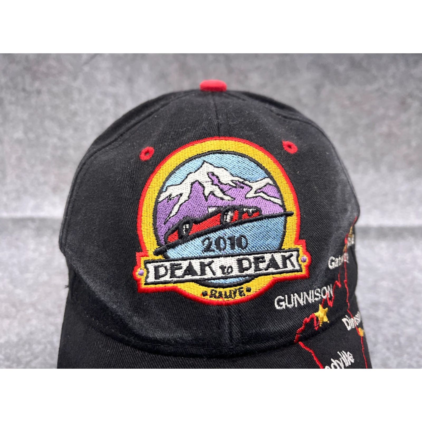 Vintage Peak To Peak Rallye 2010 Racing Hat Cap Adjustable One Size Black Cotton Twill Men Baseball Cap Size ONE SIZE - 2 Thumbnail