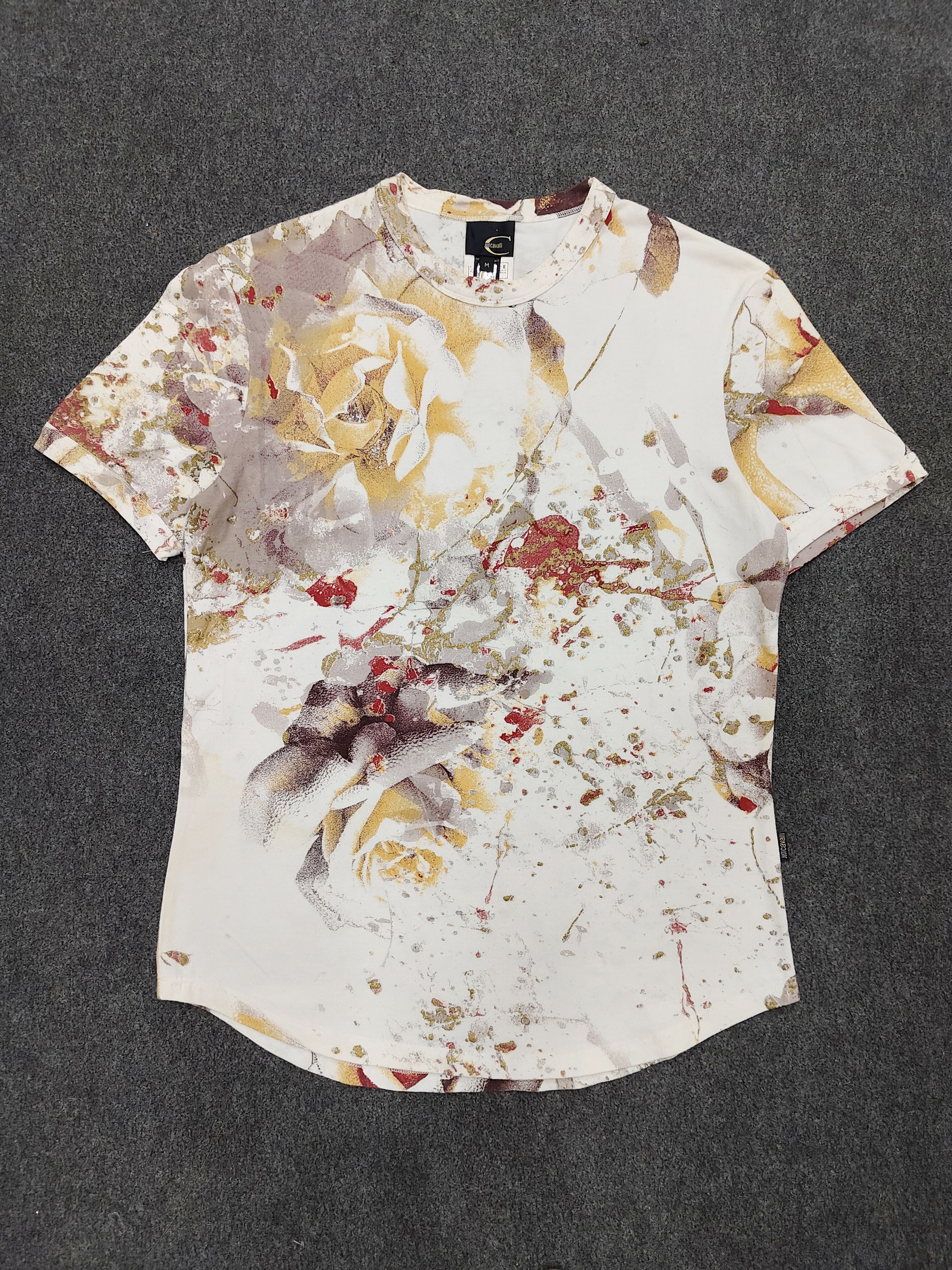 Just Cavalli 2000s Just Cavalli❤️‍🔥Absract Roses Splash Art Grunge Tee Size US M / EU 48-50 / 2 - 1 Thumbnail