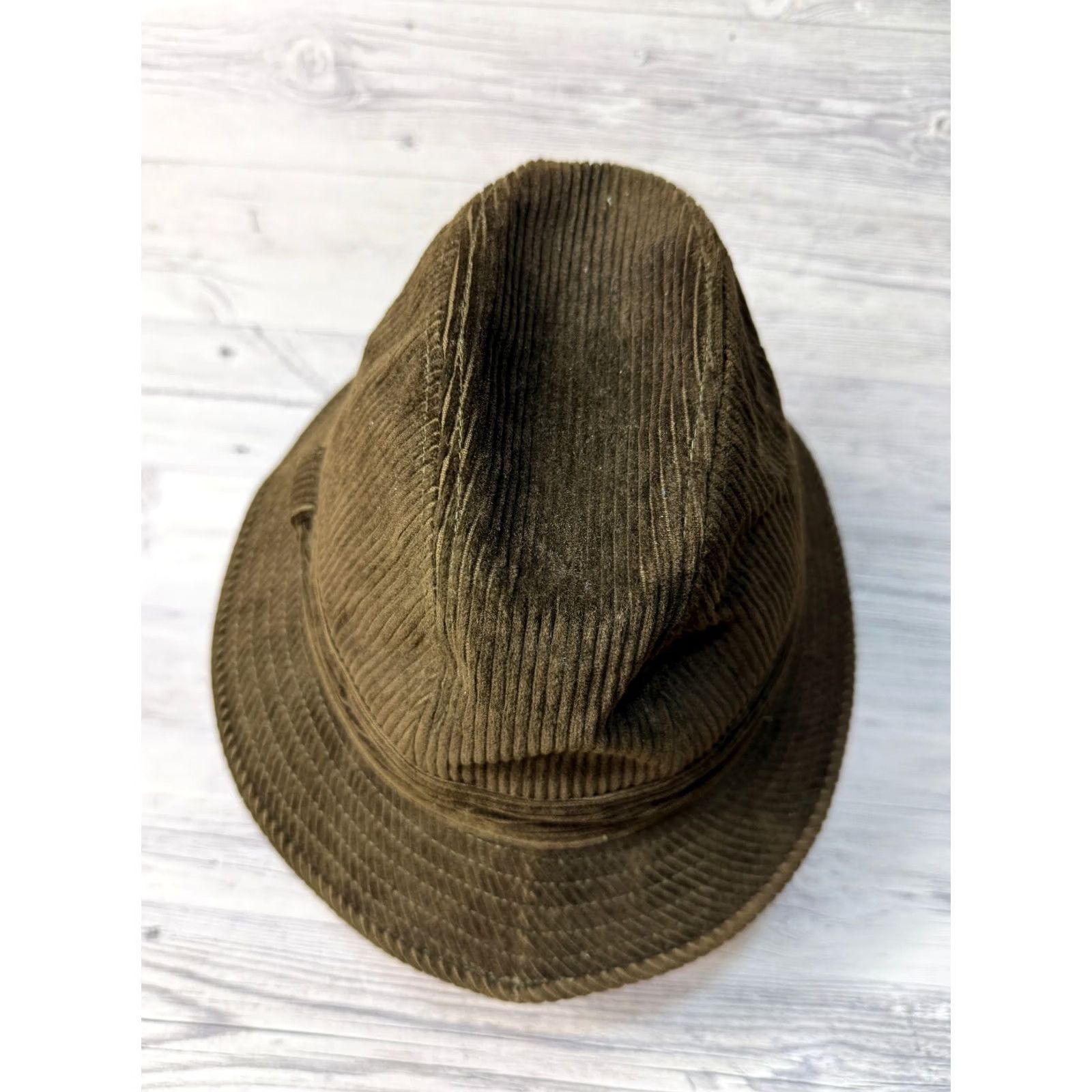 Marks & Spencer Marks and Spencer Green Fedora hat Cotton Size 7 Men Fedora Green Cotton Size 7 Mens Size ONE SIZE - 2 Thumbnail