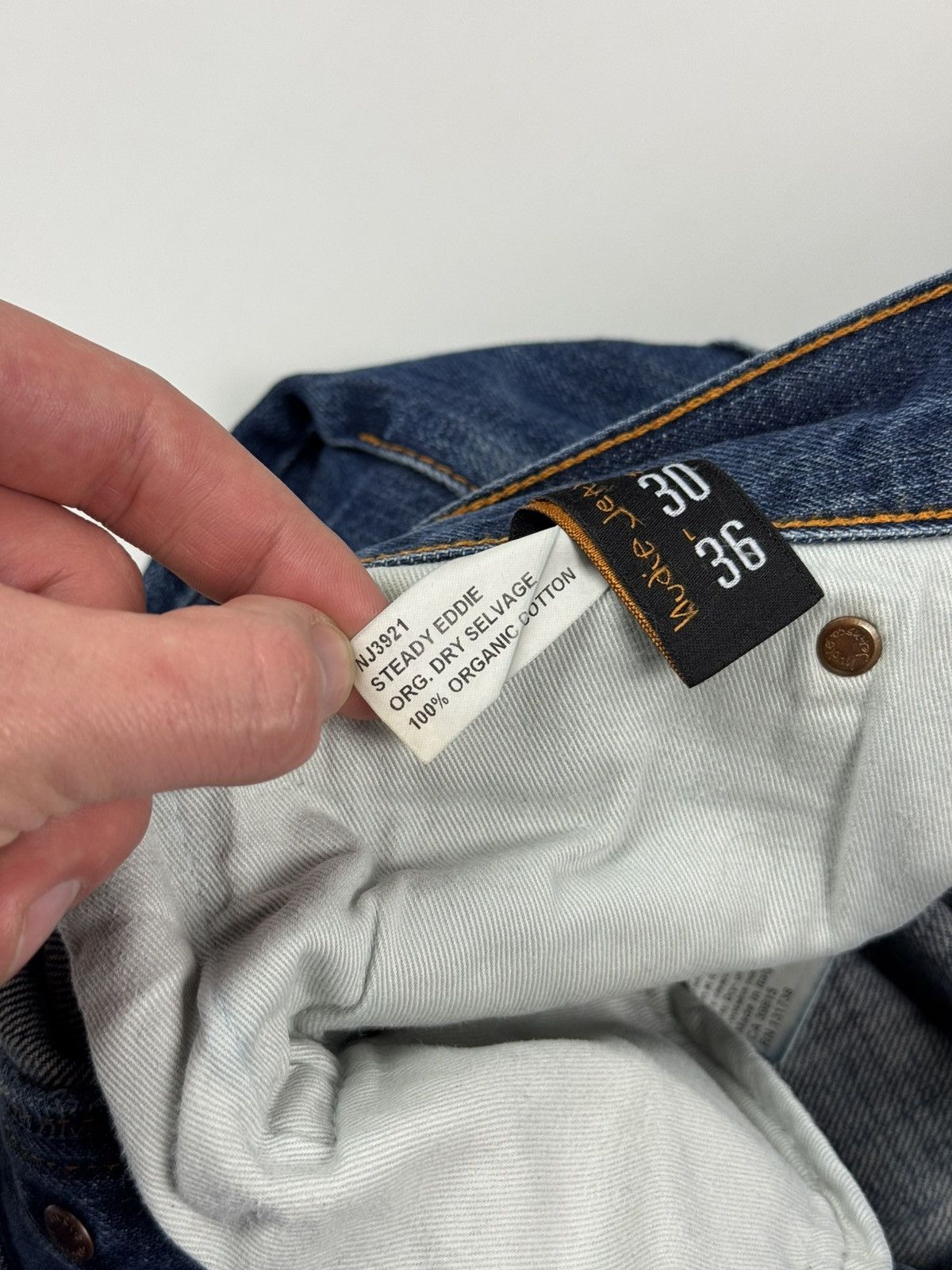 Nudie Jeans Nudie Jeans Steady Eddie Washed Selvage Denim Jeans Pants Size US 30 / EU 46 - 11 Thumbnail