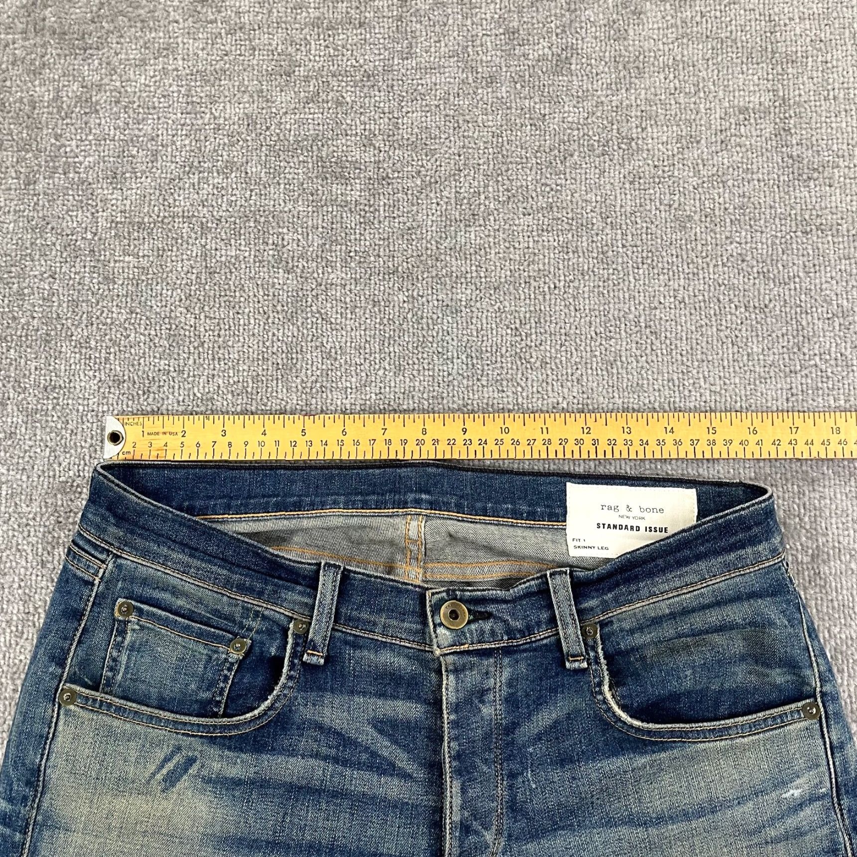 Rag & Bone RAG & BONE Jeans Slim Fit 34x34 Blue Denim Pants Button Fly Mens Size US 34 / EU 50 - 4 Thumbnail