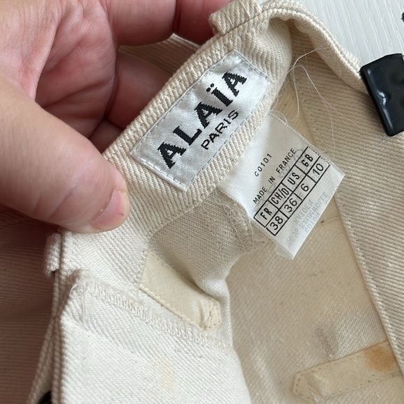 Alaia × Vintage S/S 1991 Azzedine Alaïa Denim Skirt Set with Lace-Up Details Size 28" / US 6 / IT 42 - 8 Thumbnail