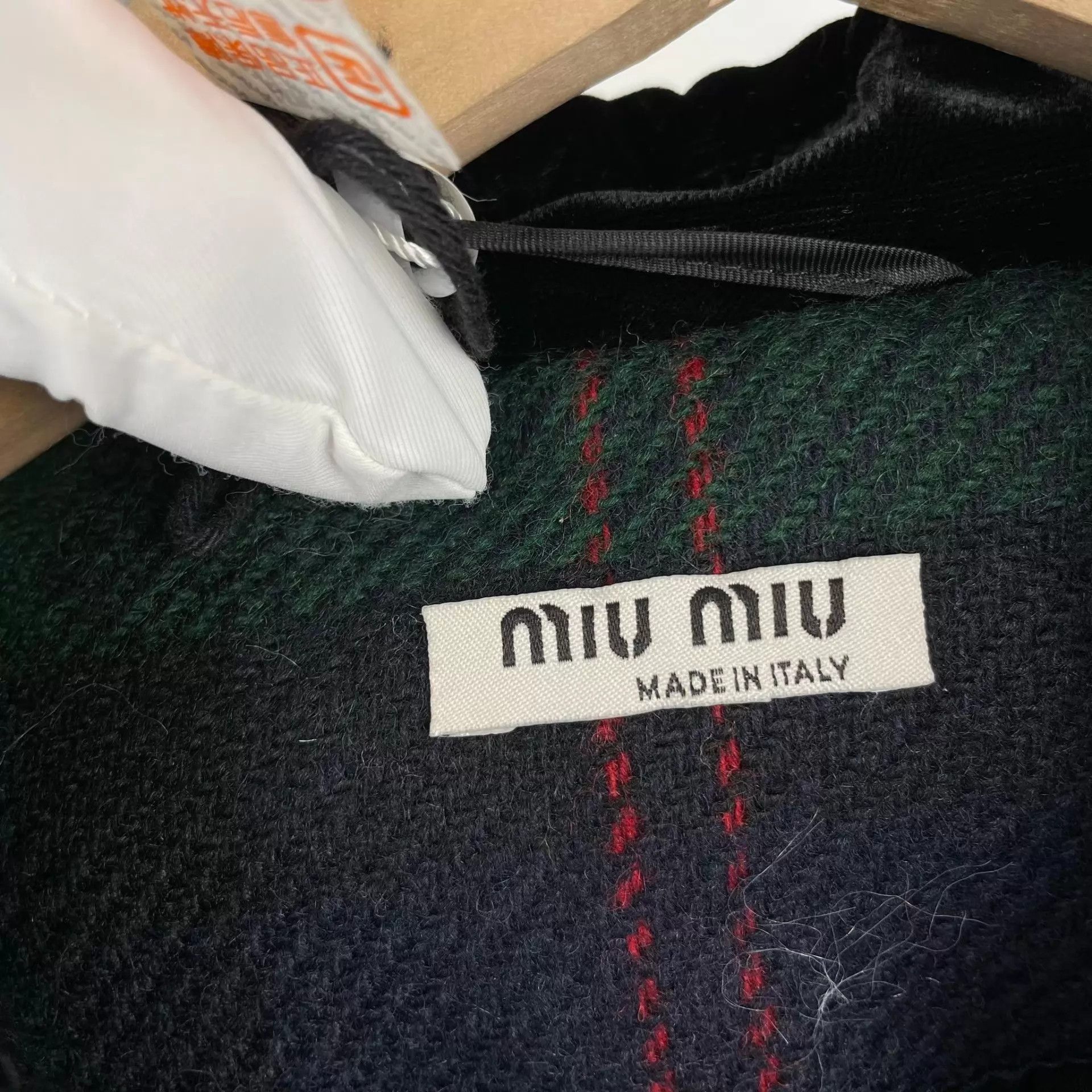 Miu Miu MIU MIU Green Check Coat Doll Collar Velvet Studs Size 40 Size S / US 4 / IT 40 - 4 Thumbnail