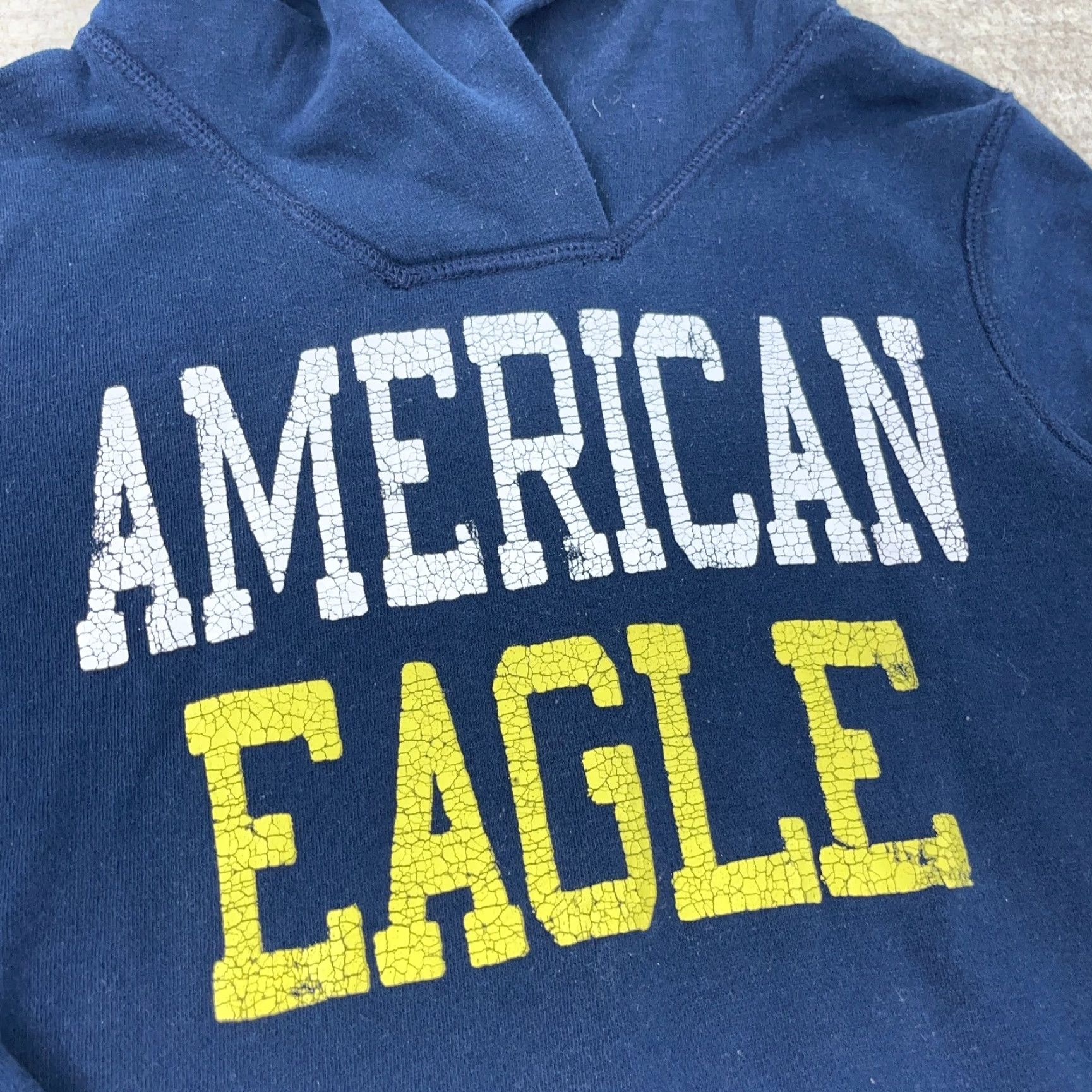 American Eagle Outfitters VINTAGE American Eagle Outfitters Hoodie Women S Blue Spellout Sweatshirt AE77 Pullover Crew Neck Hooded Lined Pockets Casual Modern Preppy Daywear Size S / US 4 / IT 40 - 4 Thumbnail