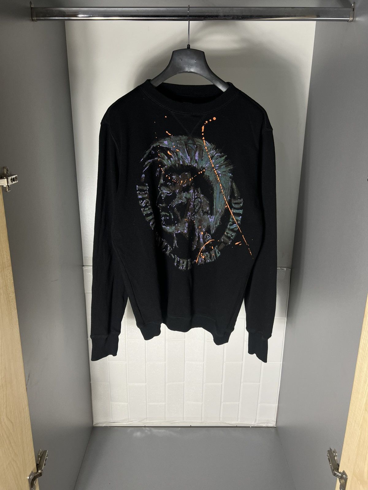 Diesel × Vintage VERY RARE DIESEL INDUSTRY DIVISION DENIM SWEATSHIRT DESIGNER Size US L / EU 52-54 / 3 - 1 Thumbnail