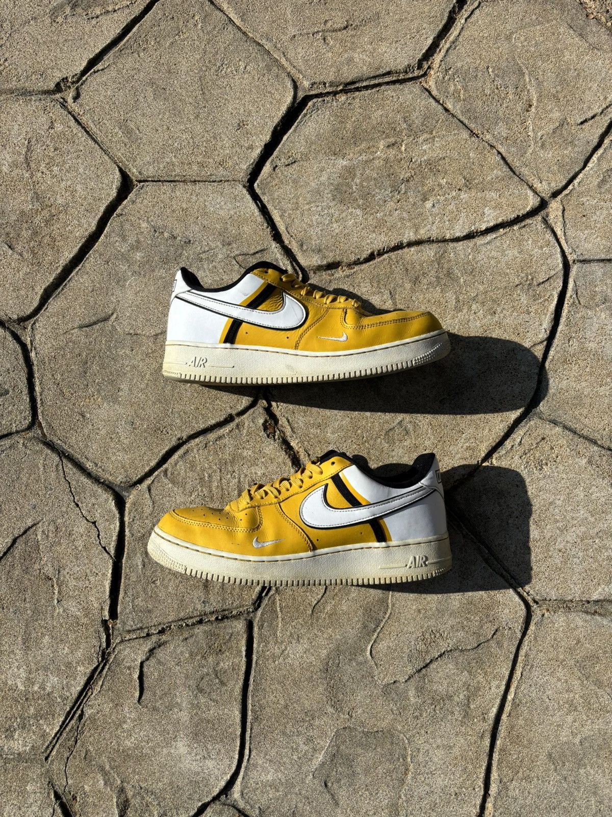 Nike × Vintage Nike Air Force 1 ‘07 Yellow Low Top Sneakers Size US 10.5 / EU 43-44 - 4 Thumbnail