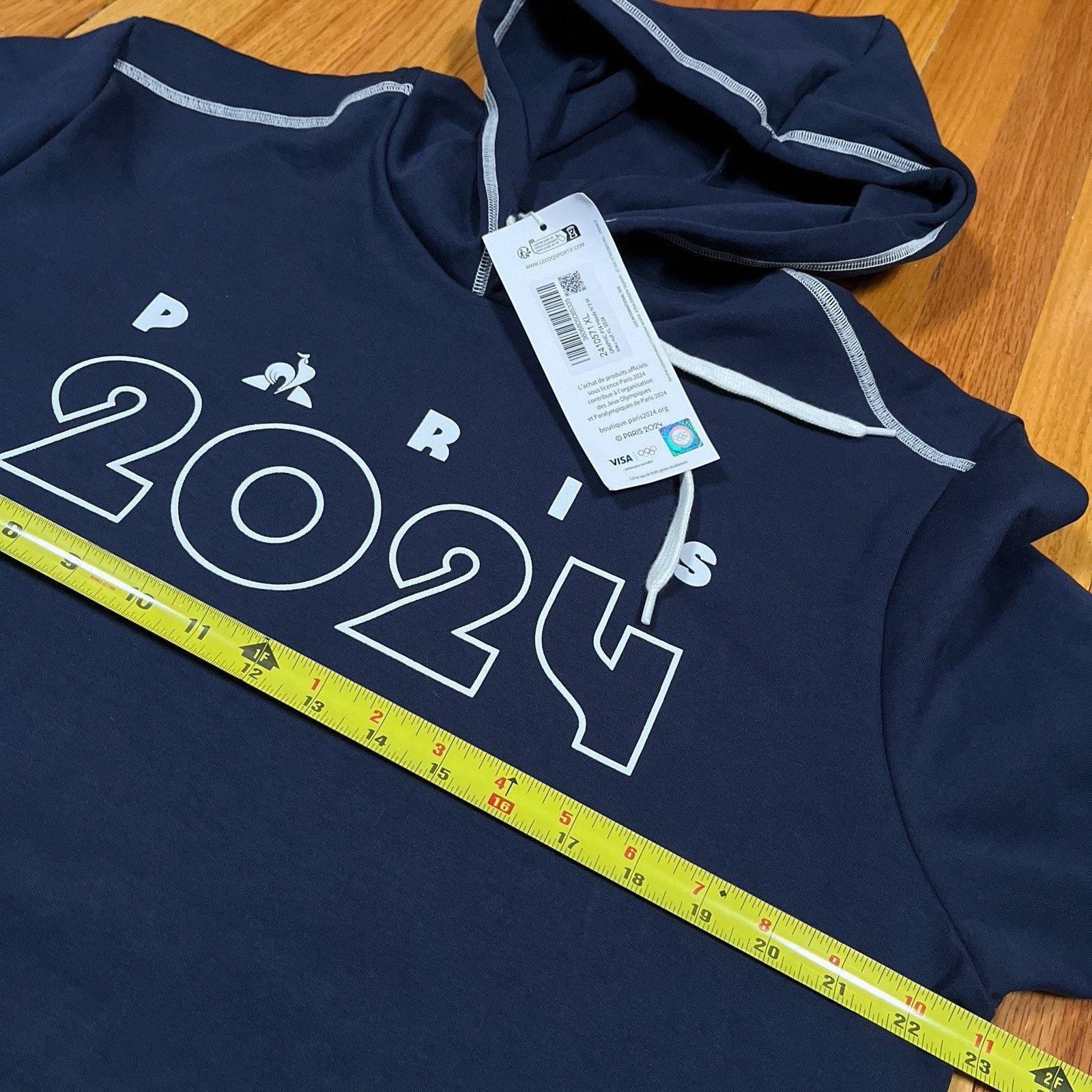 Le Coq Sportif NWT Le Coq Sportif x Paris 2024 Olympics Navy Hoodie Sweater Size US XL / EU 56 / 4 - 5 Thumbnail
