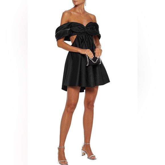 Area NYC AREA Crystal-embellished Cutout Duchesse-satin Mini dress Size XS / US 0-2 / IT 36-38 - 1 Thumbnail