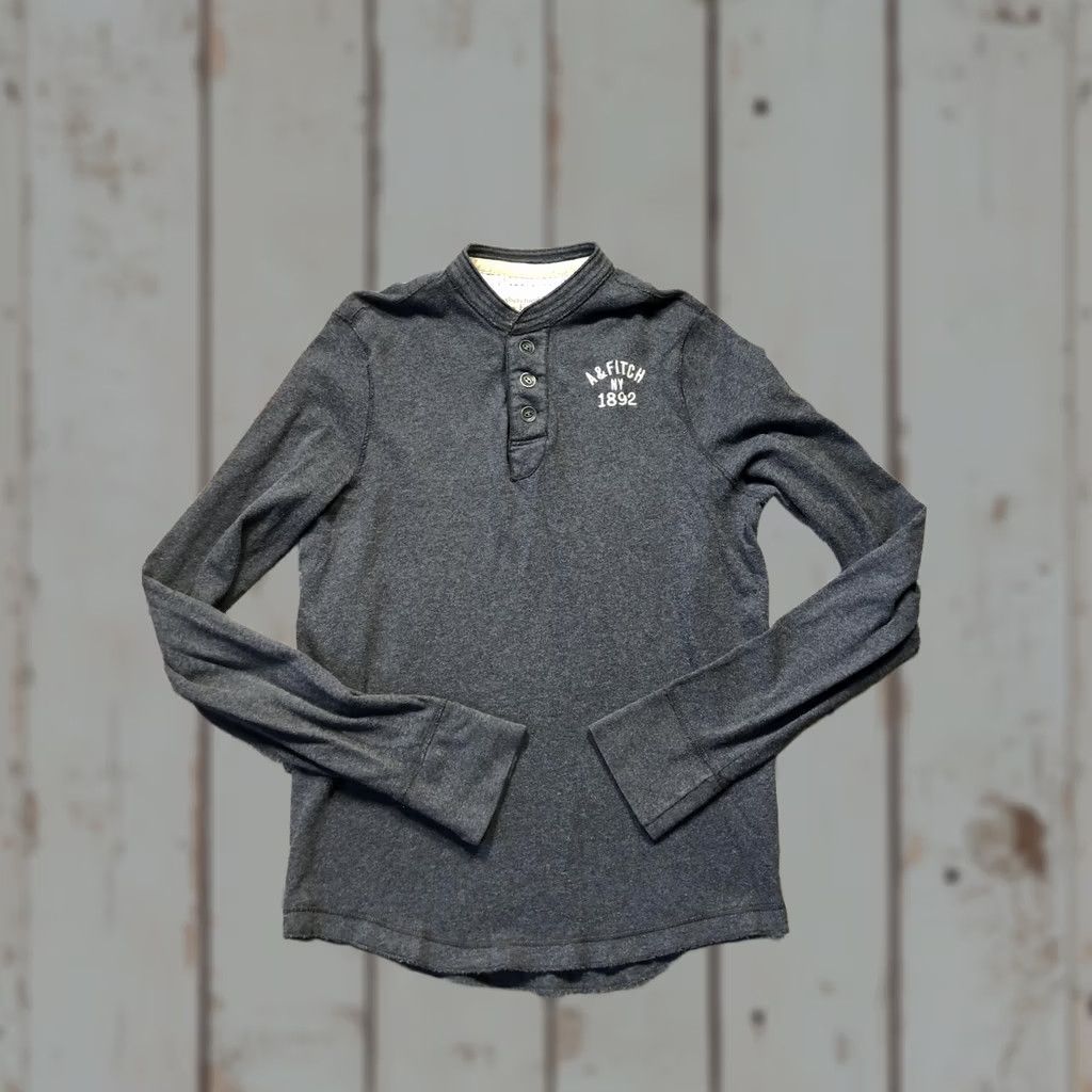 Abercrombie & Fitch Abercrombie & Fitch Shirt Mens 2XL Gray Henley Long Sleeve A&Fitch 1892 Logo Size US XXL / EU 58 / 5 - 1 Thumbnail