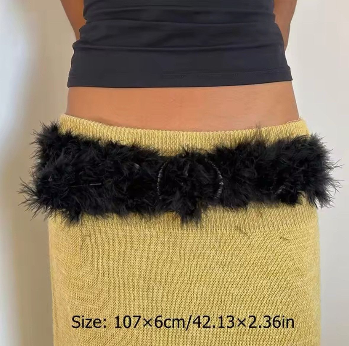 Designer × Vintage PU Leather Punk Fur Belt Super Soft Size ONE SIZE - 4 Thumbnail