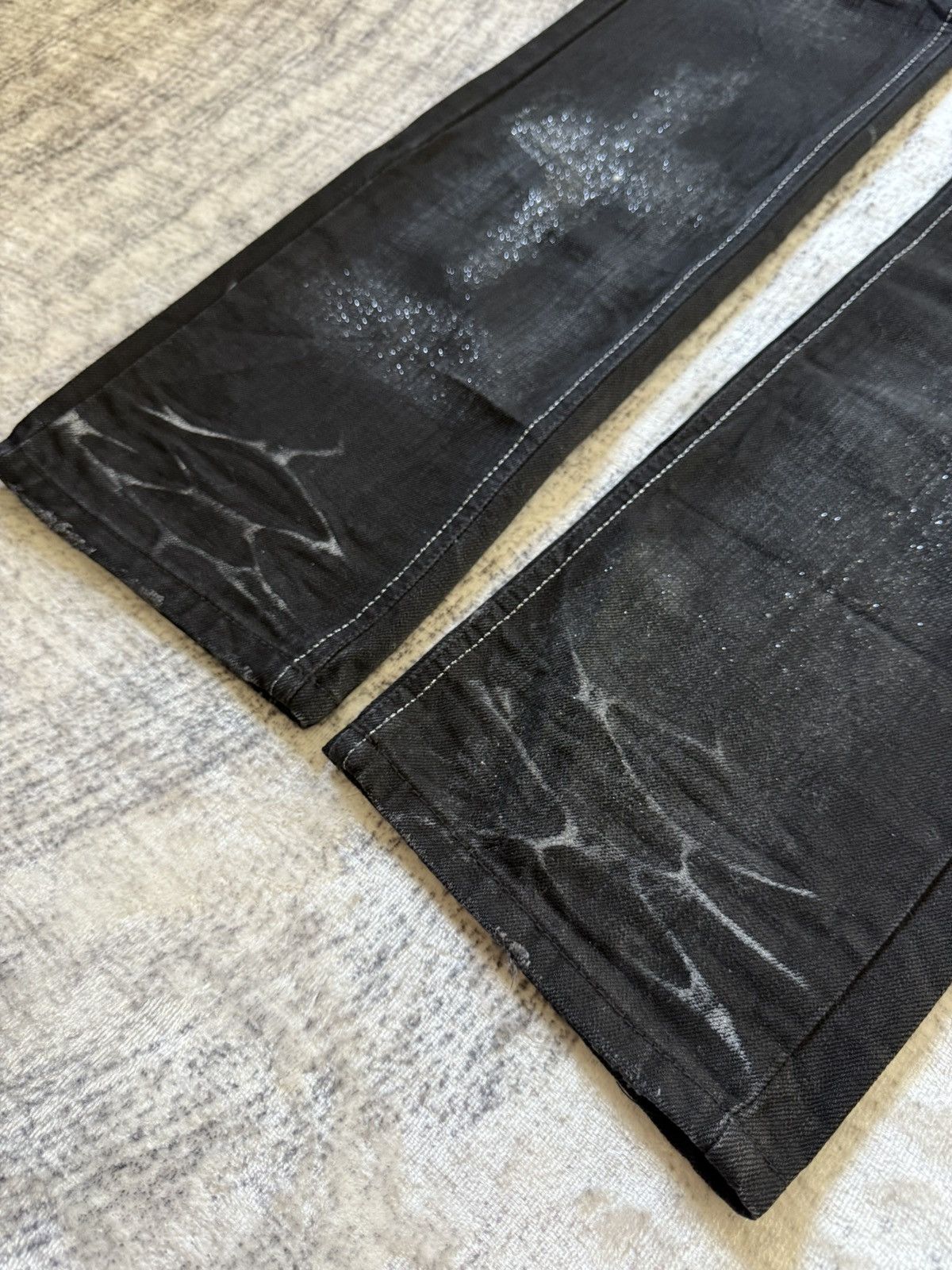 If Six Was Nine Lagust Japan Black Goth Cross Glitter Wax Coated Jeans Size US 28 / EU 44 - 8 Thumbnail