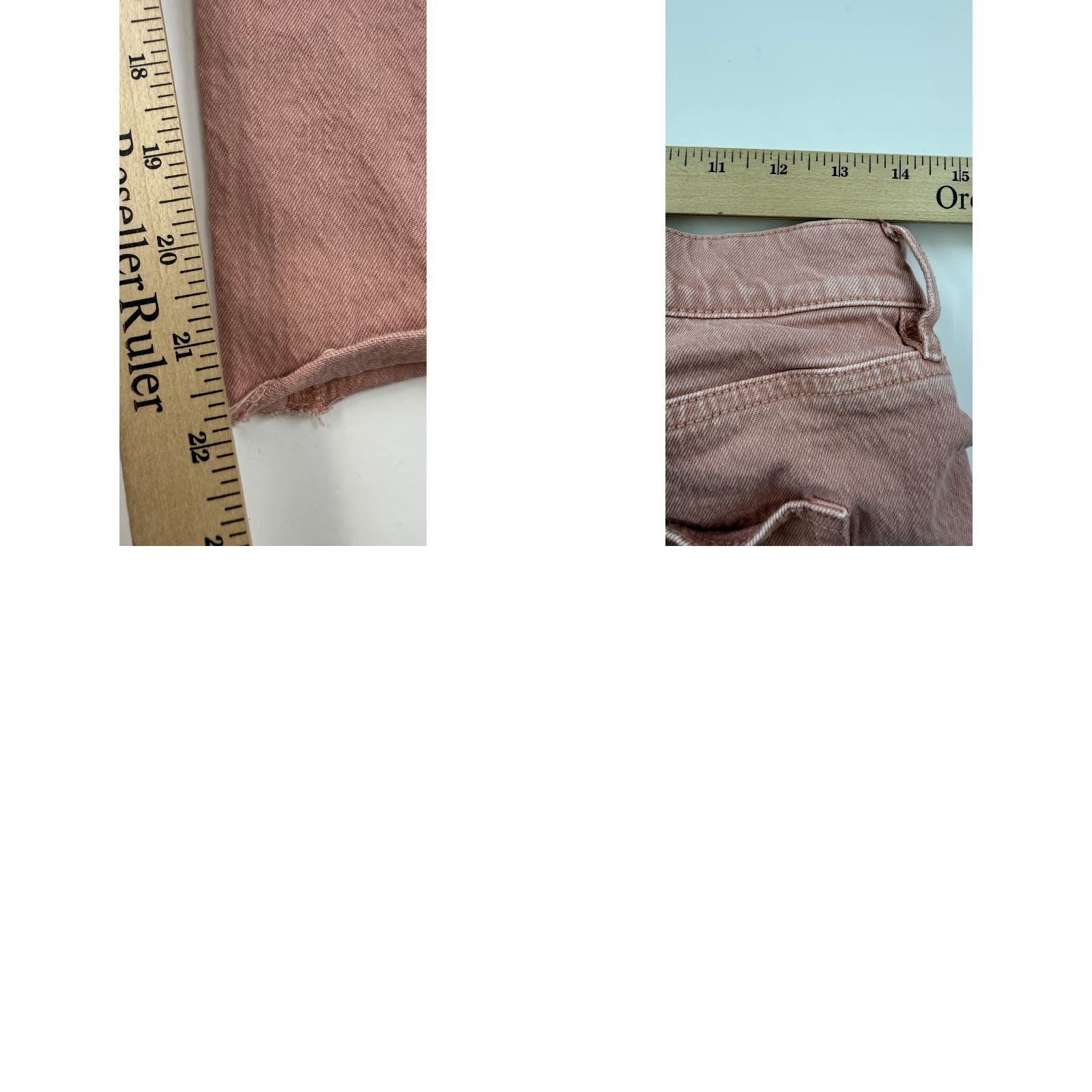 Loft LOFT Jeans Womens 29 8 Pink High Waist Straight Crop Raw Hem Denim Pants Size 29" - 8 Thumbnail
