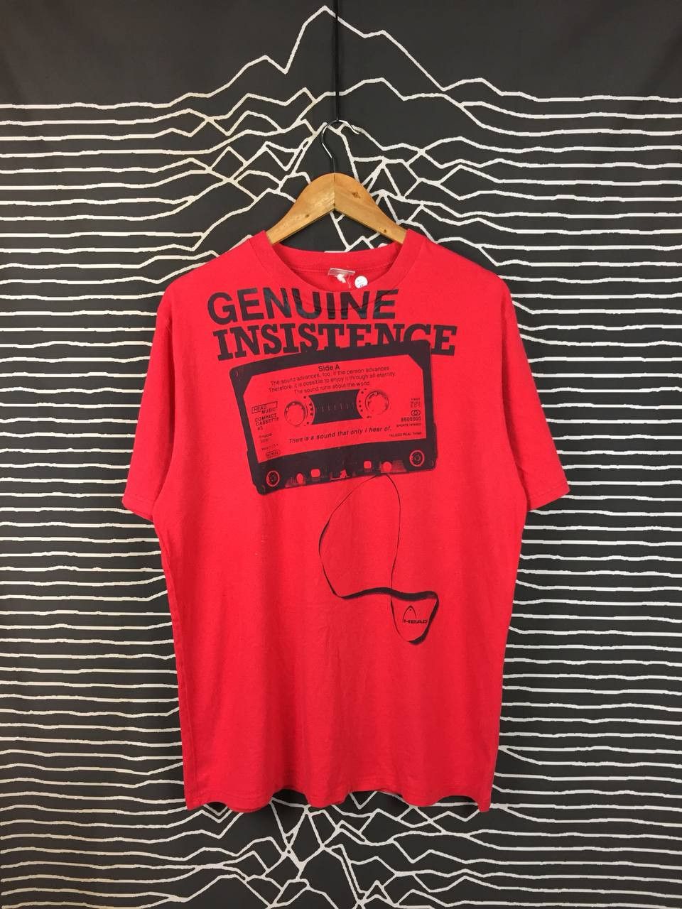 Vintage Vtg HEAD Japan Genuine Insistence Cassette Tape Graphic Tee Size US L / EU 52-54 / 3 - 2 Thumbnail