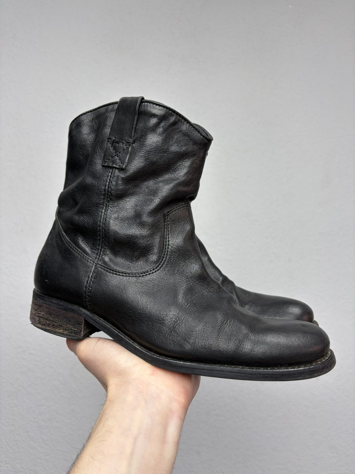 Hedi Slimane AS 98 Vibe Artisan Black Leather Side Zip Ankle Biker Boots Size US 7.5 / EU 40-41 - 11 Thumbnail