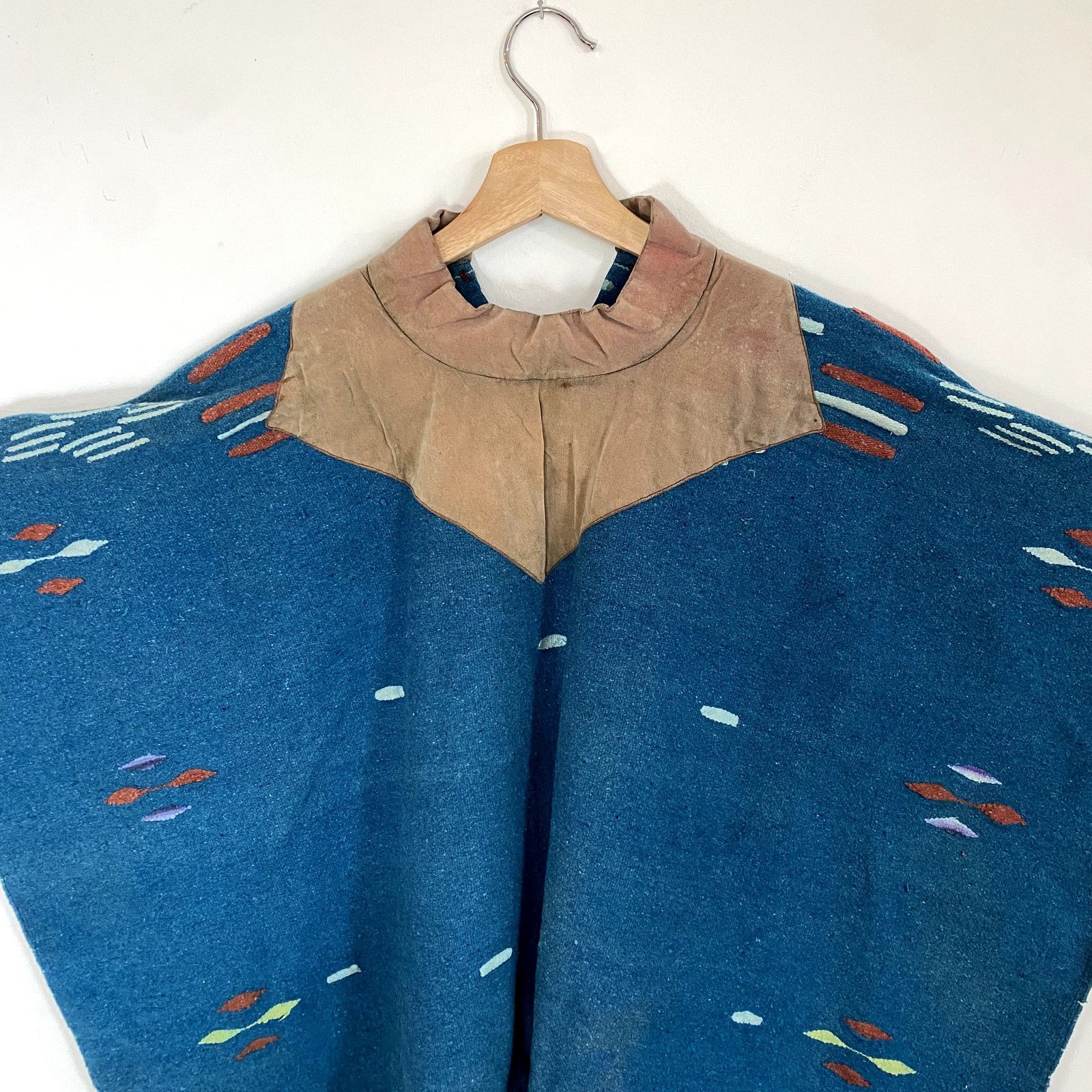 Vintage Vintage Wool Serape Poncho Southwestern Blanket Boho Size ONE SIZE - 4 Thumbnail