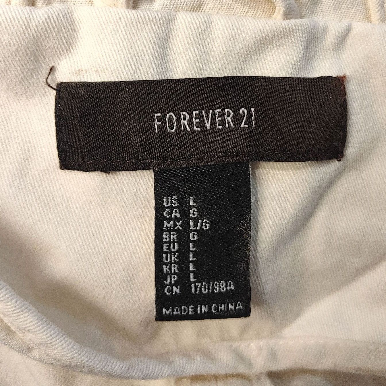 Forever 21 Forever 21 Women's Cream Hooded Fall Utility Jacket LG Size L / US 10 / IT 46 - 3 Thumbnail
