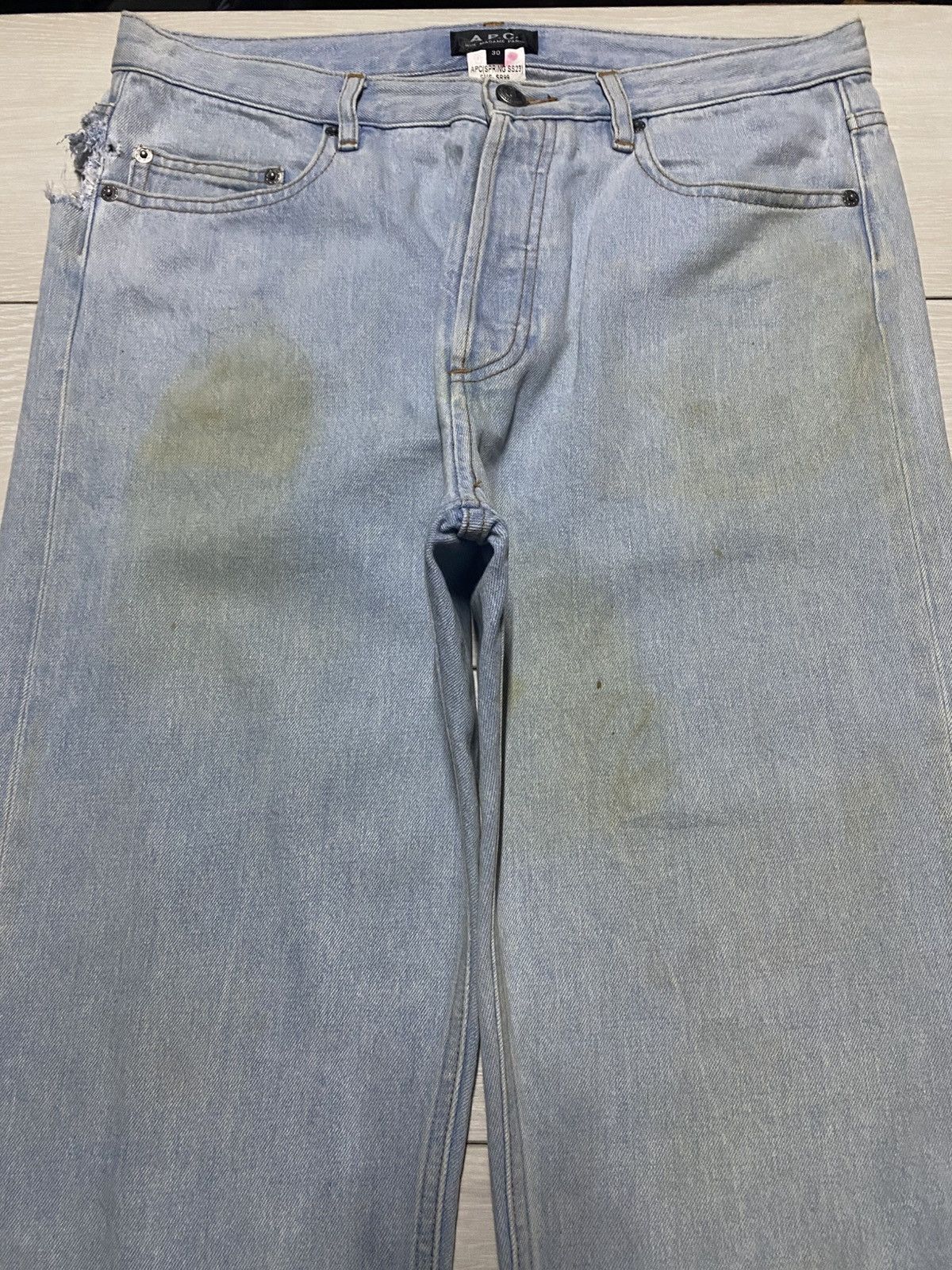 A.P.C. Vintage Apc Reu Madame Paris Light Wash Ripped Jeans Size US 32 / EU 48 - 3 Thumbnail
