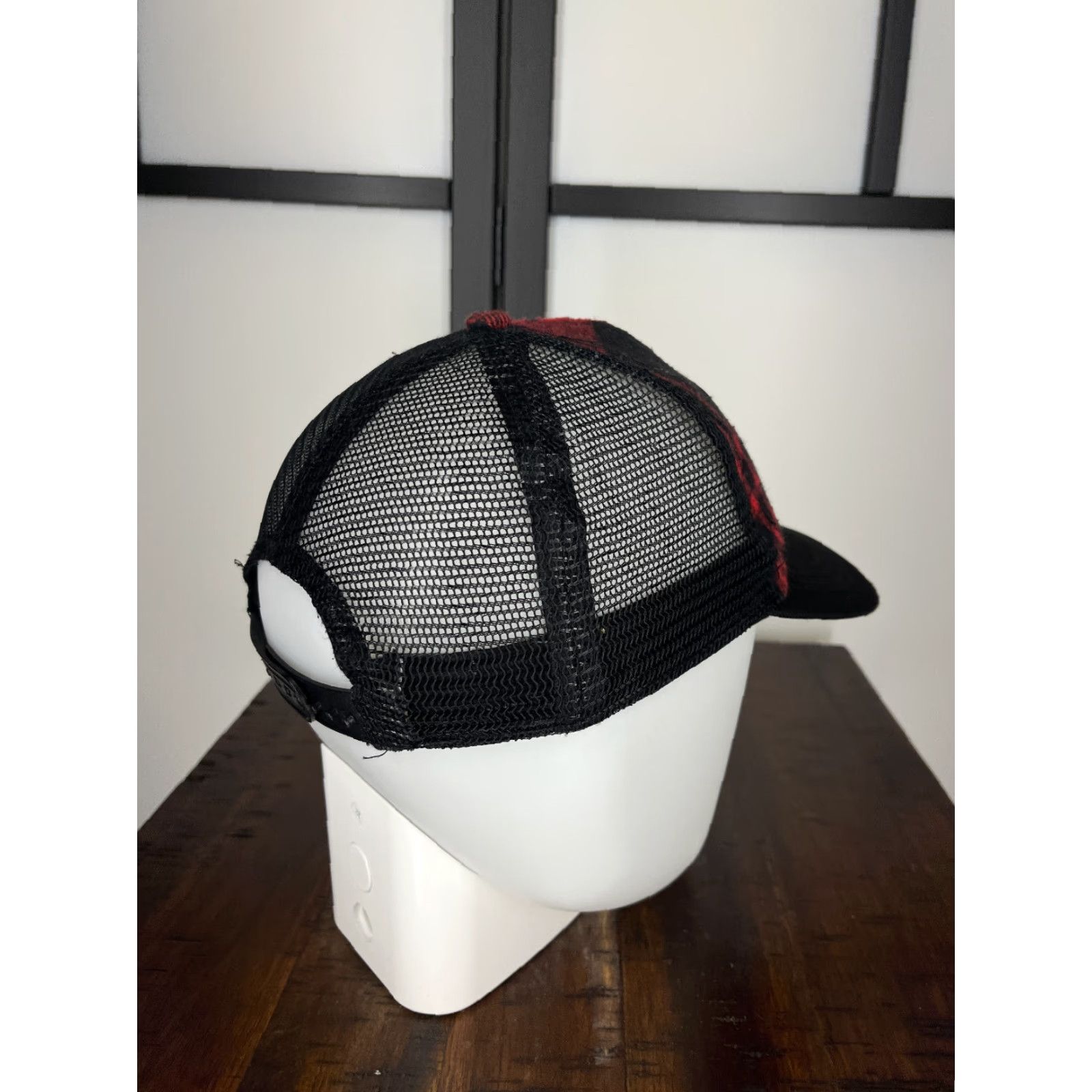 Walmart Explore Hood River Hat Cap Trucker Red Plaid One Size Poly Polyester Hat Cap Wool? Wait. Size ONE SIZE - 7 Thumbnail