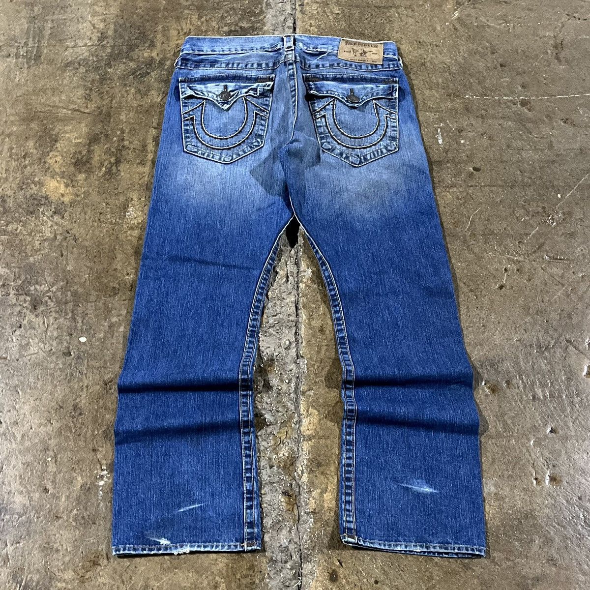 Pre-owned True Religion X Vintage Crazy Vintage Y2k True Religion Jeans Hip-hop Skater Unique In Blue