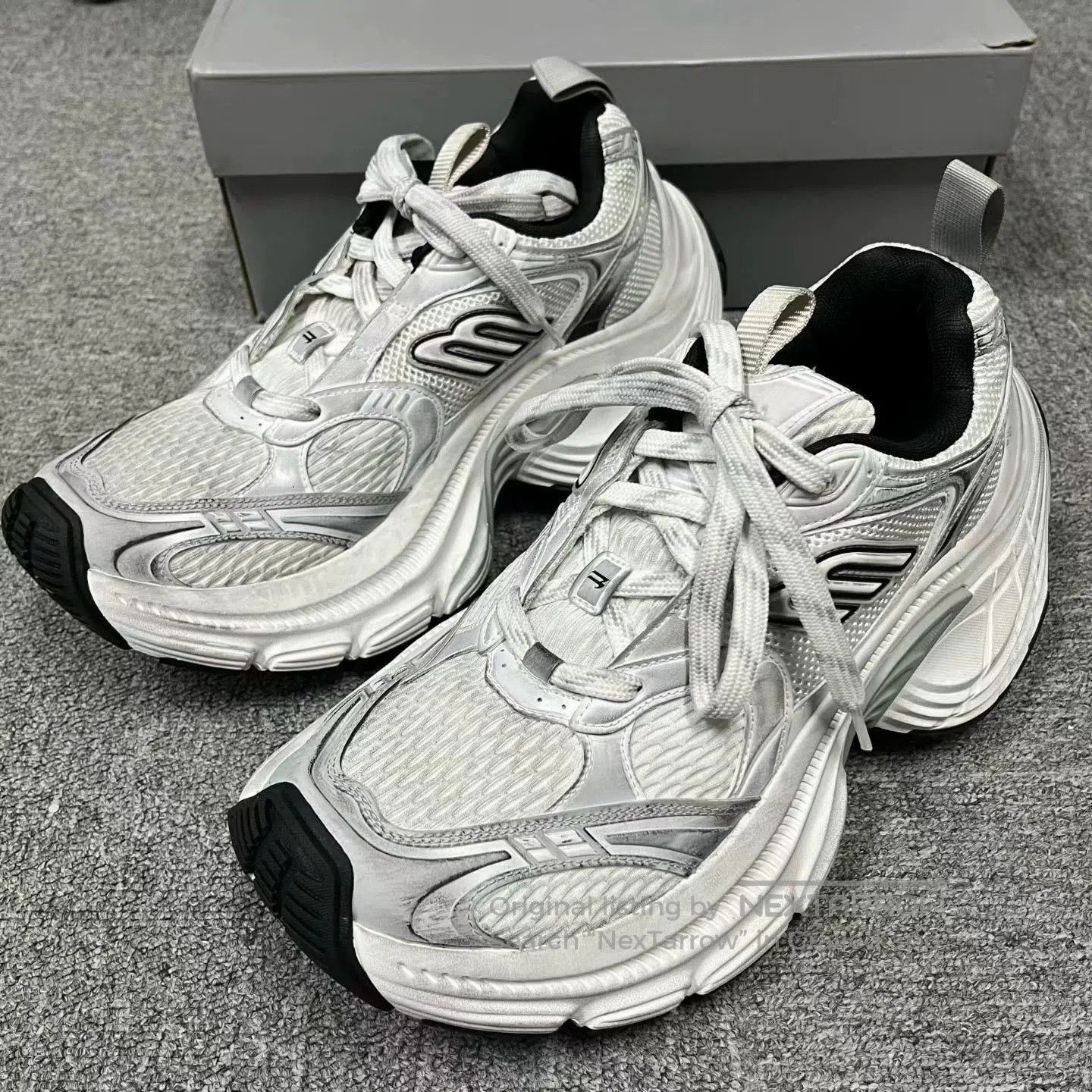balenciaga gray chunky low-top sneakers.